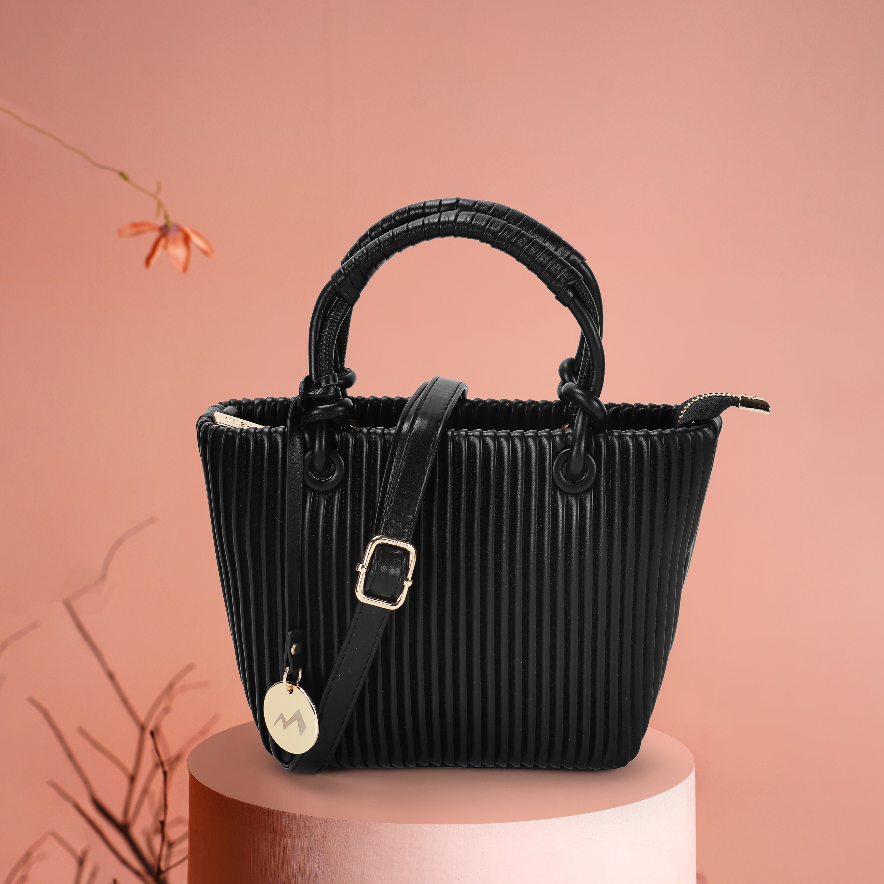 Metro Women Black PU Handbags Onesize