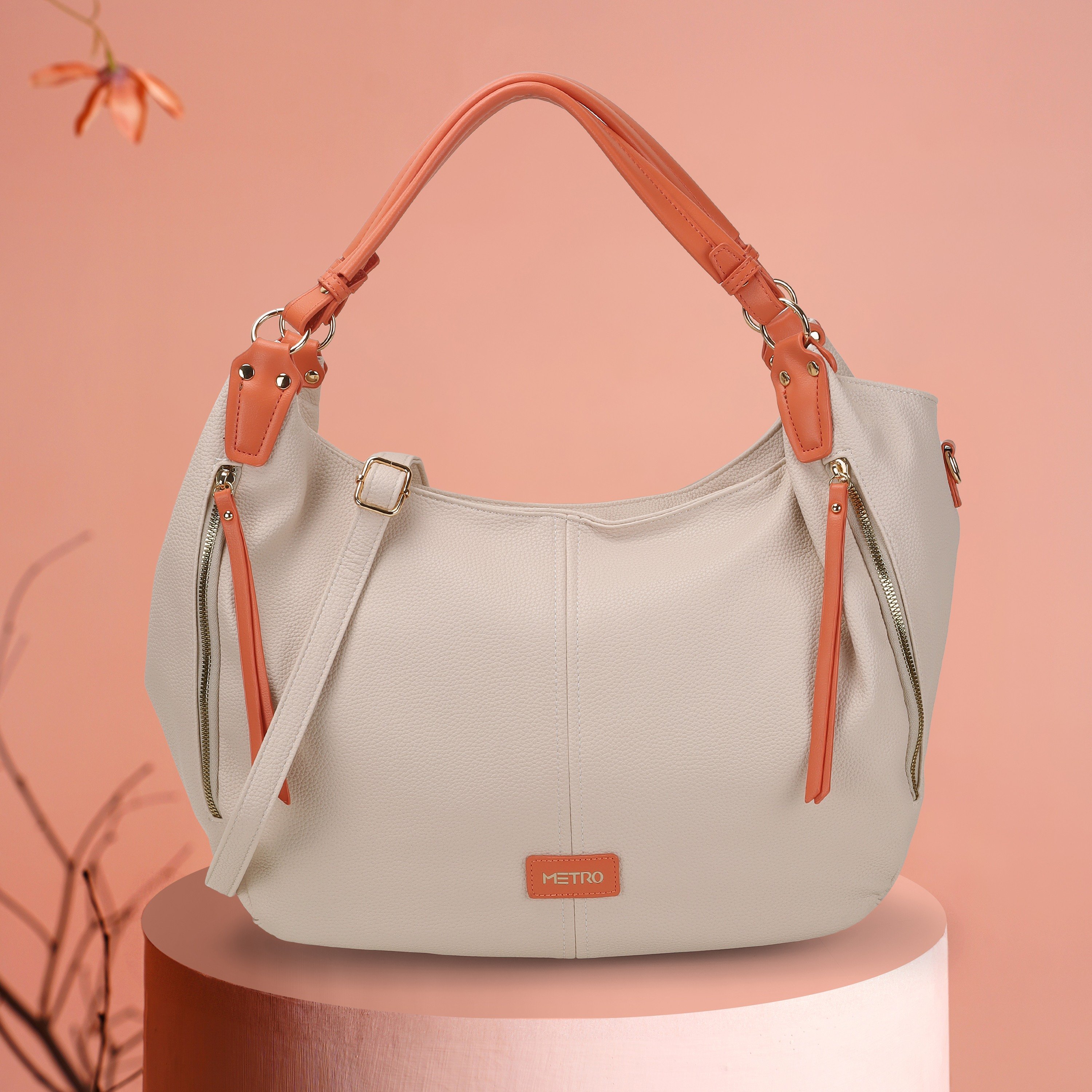 Metro Women Beige PU Handbags Onesize