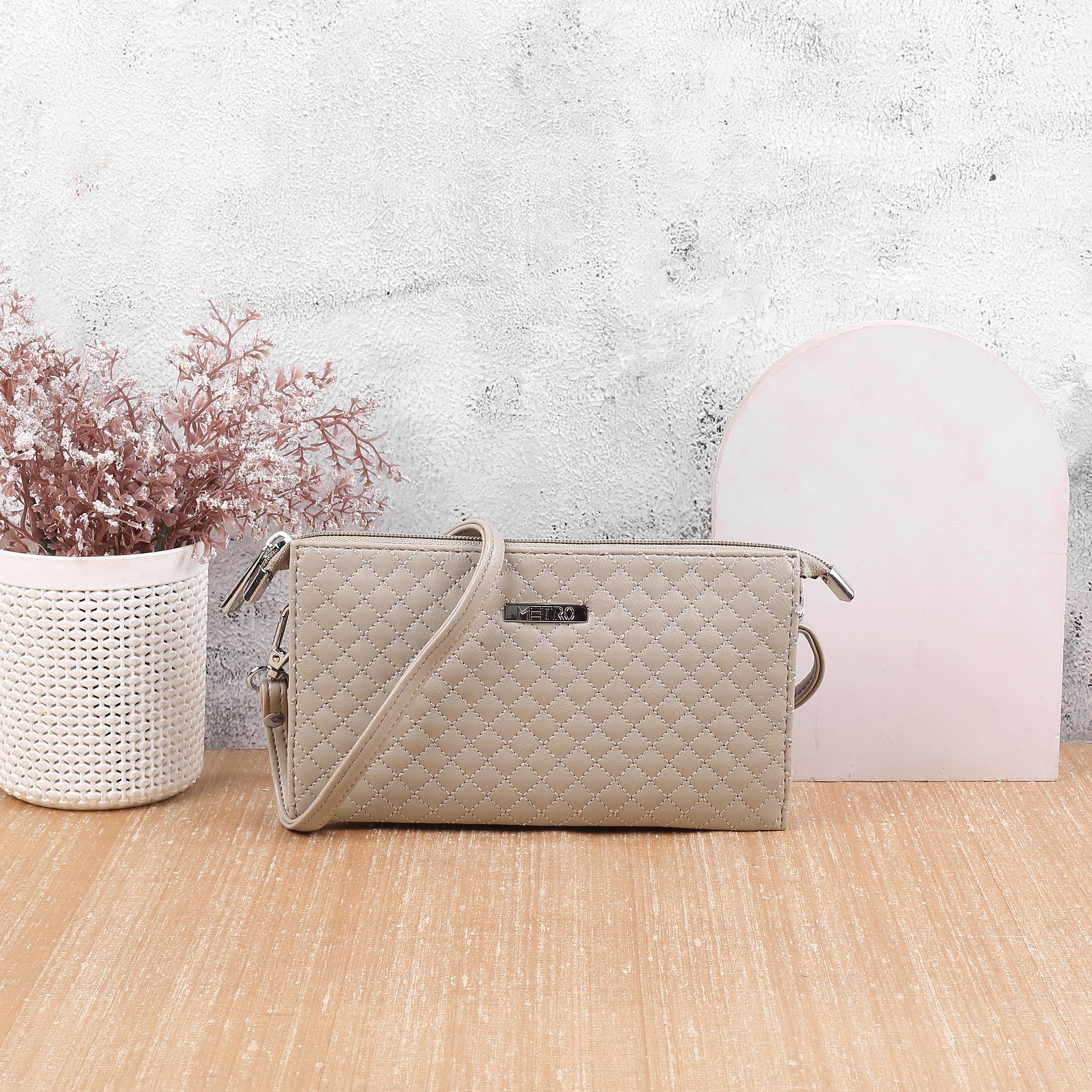 Metro Women Beige PU Wallets Onesize