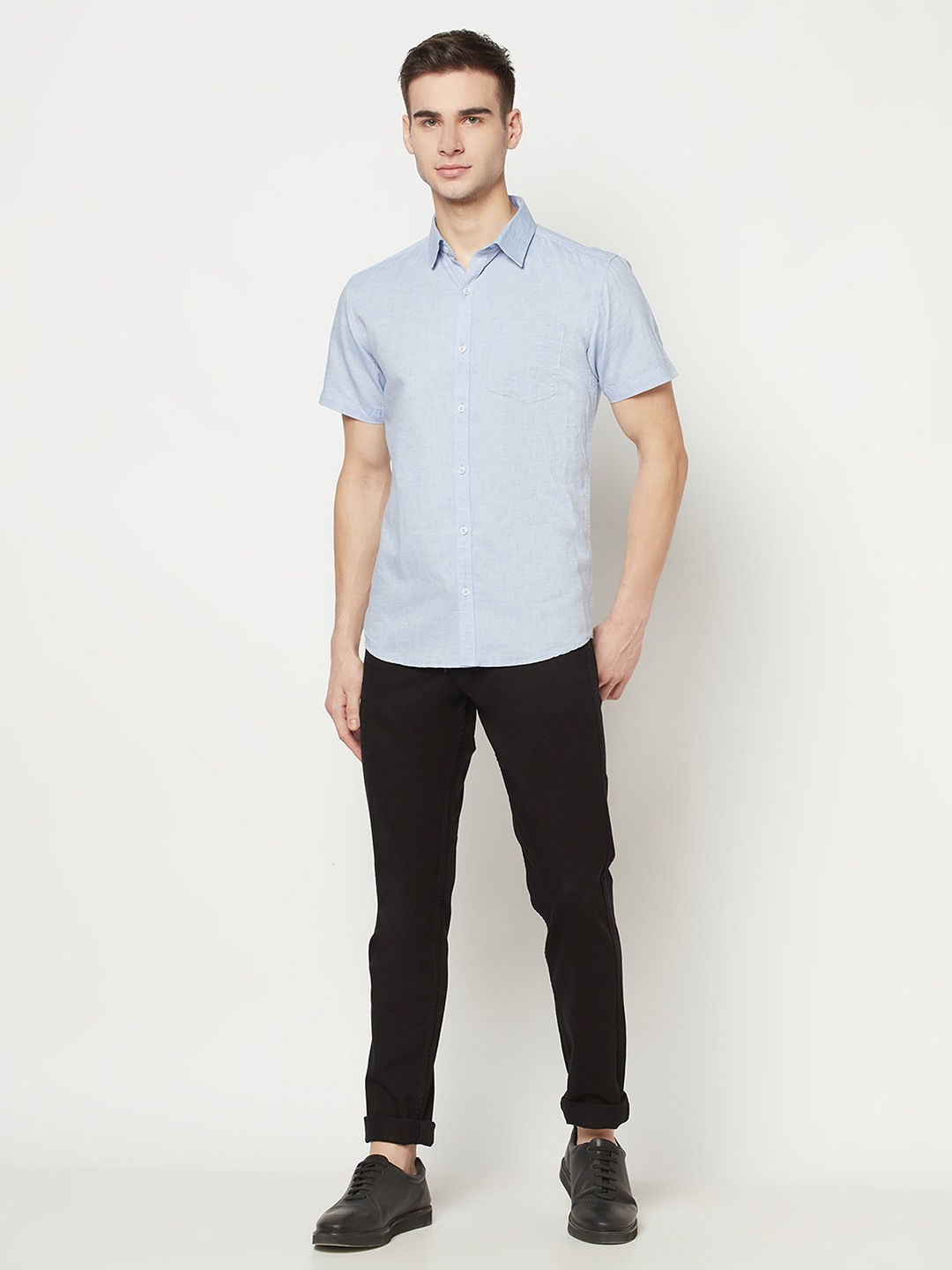 Men SKY BLUE Casual Shirts