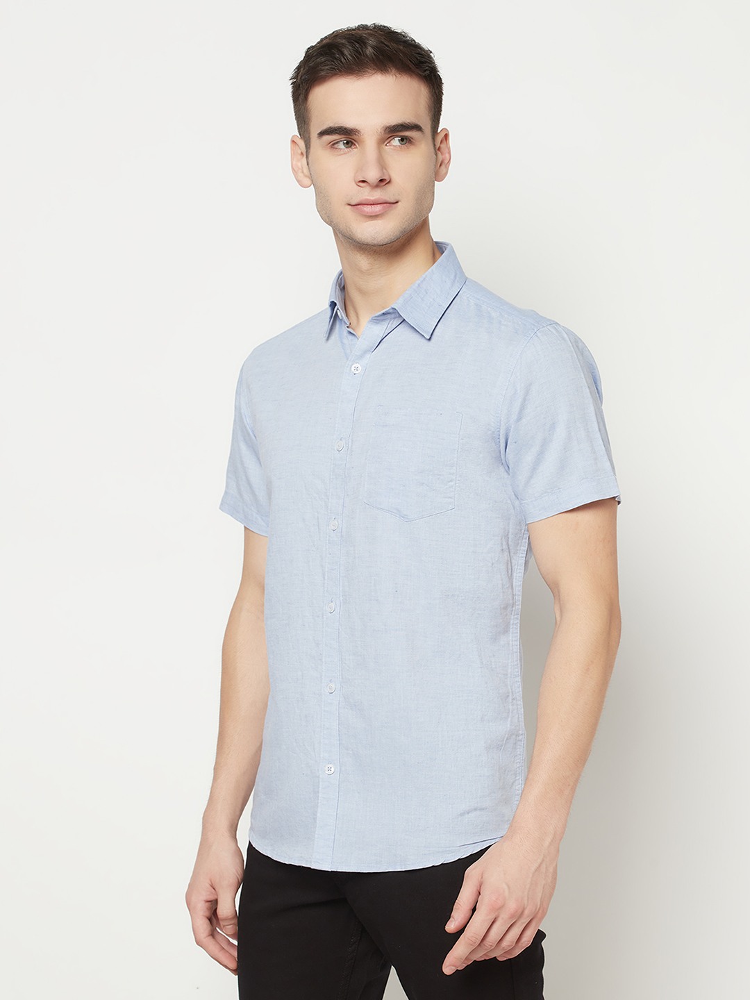 Men SKY BLUE Casual Shirts