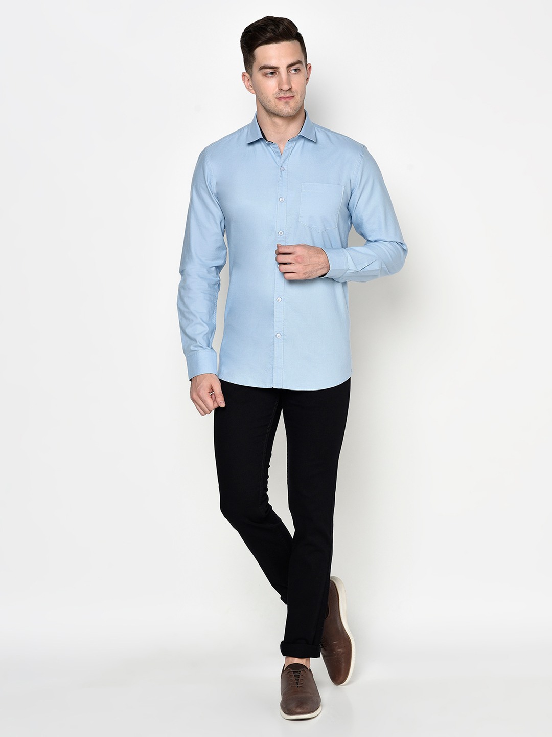 Men SKY BLUE Casual Shirts
