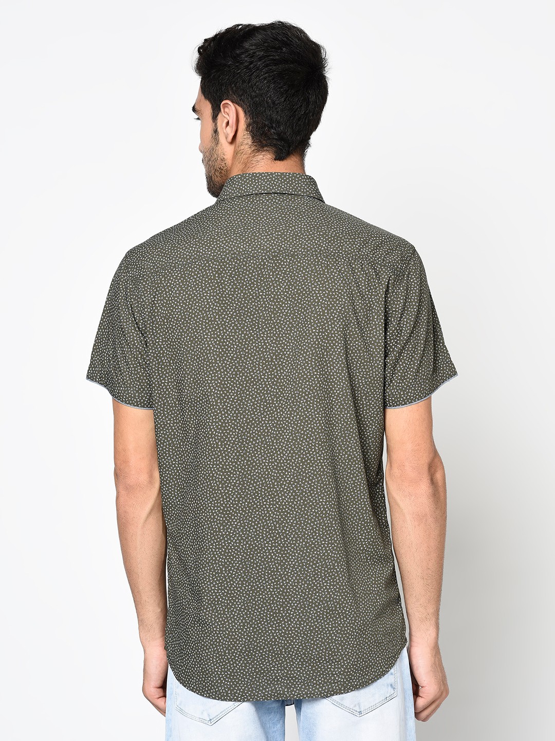 Men OLIVE Casual Shirts