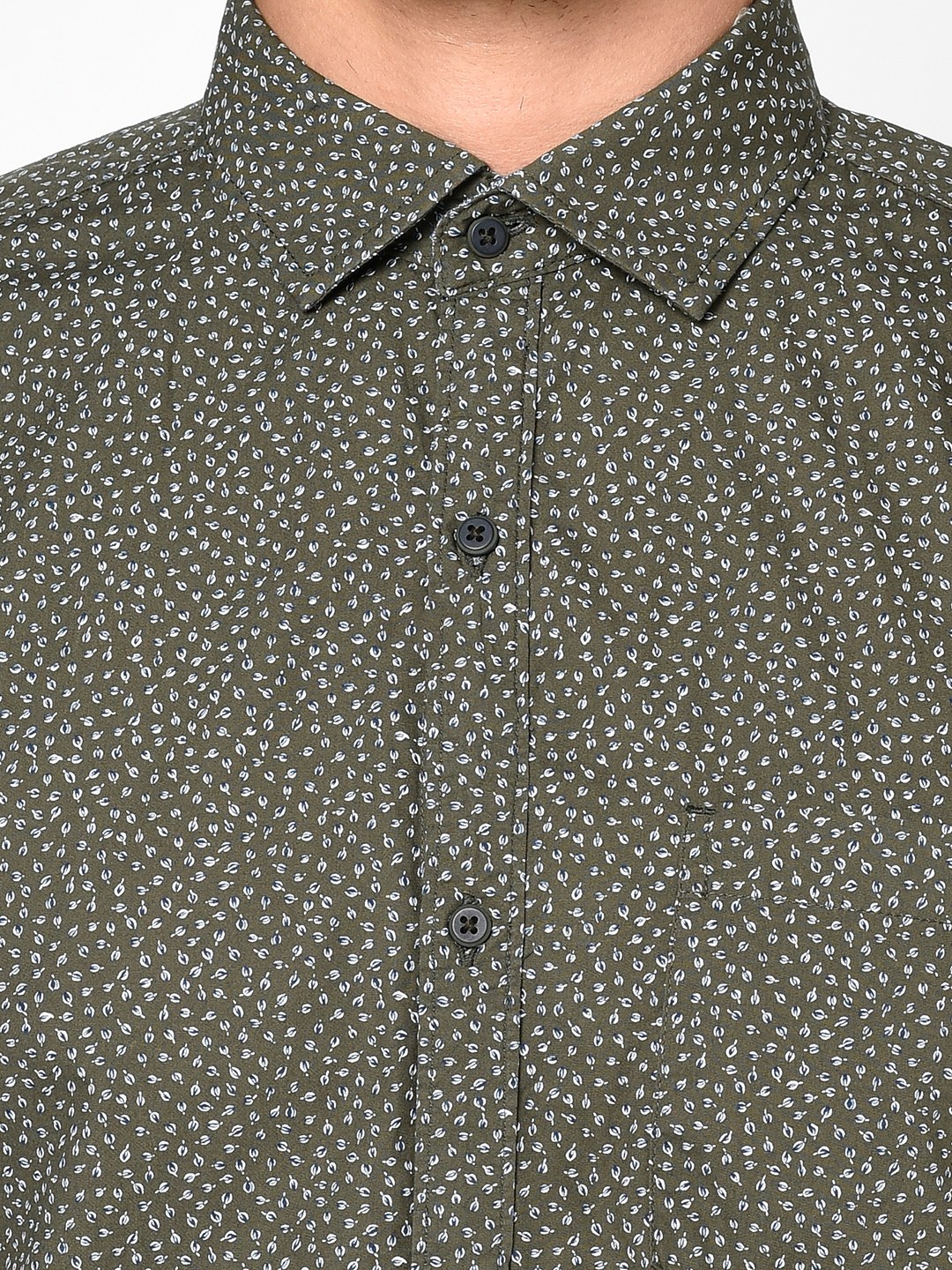 Men OLIVE Casual Shirts
