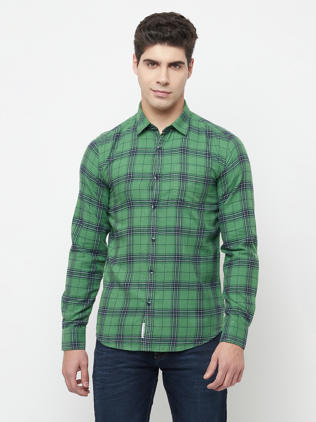 Men LIGHT OLIVE Casual Shirts