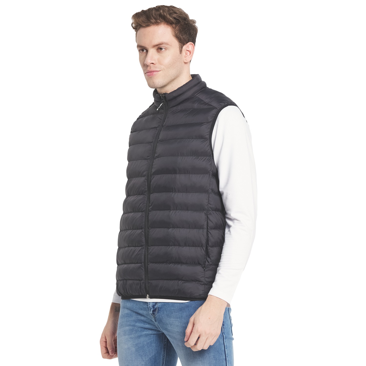 Mens black down vest online