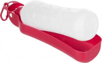 Trixie Travel Bottle with Bowl for Dogs and Cats (Red)
