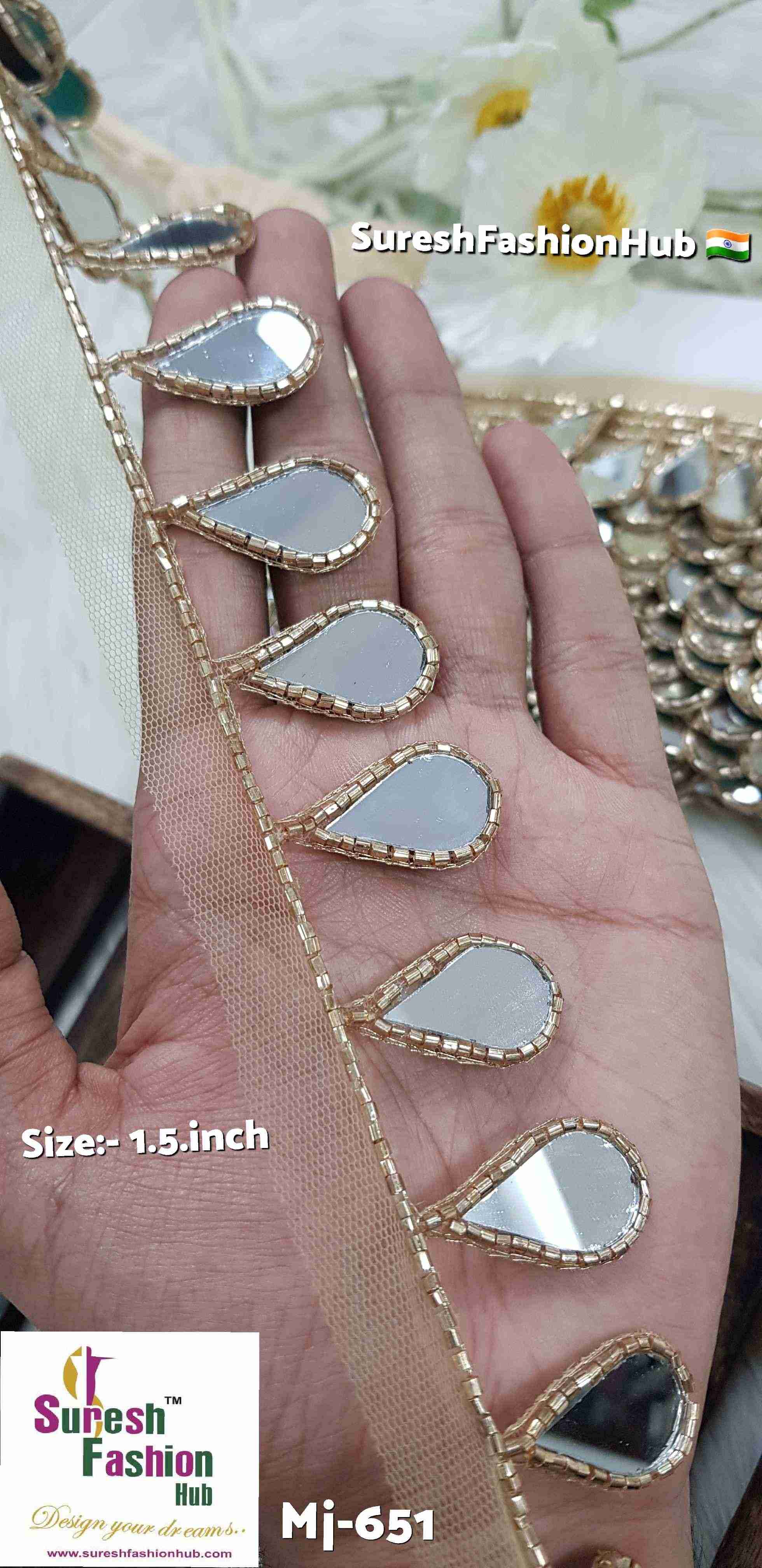 Matt Gold Kaddhana Drop Hanging Mirror Lace