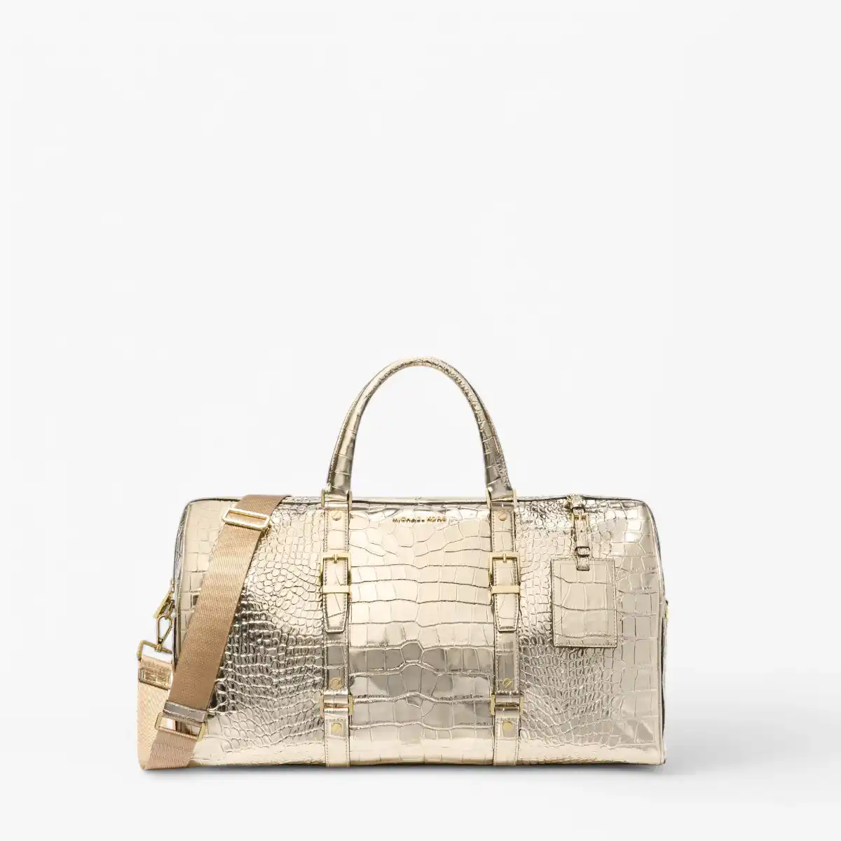 Bedford Travel Extra-Large Metallic Crocodile Embossed Leather Weekender Bag