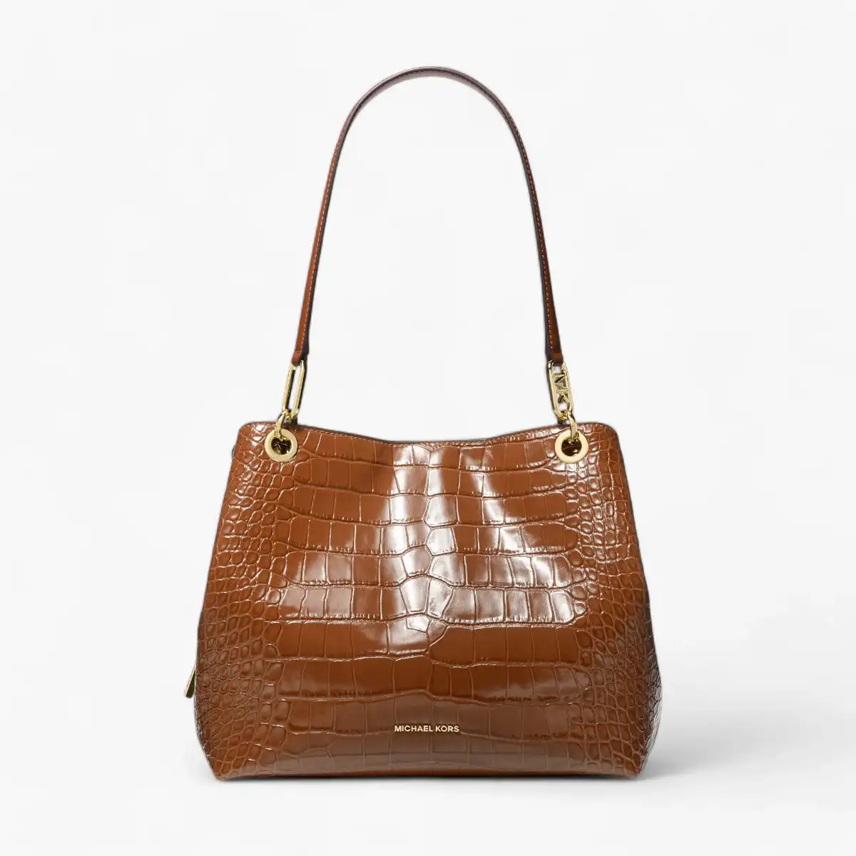Kensington Large Crocodile Embossed Leather Tote Bag