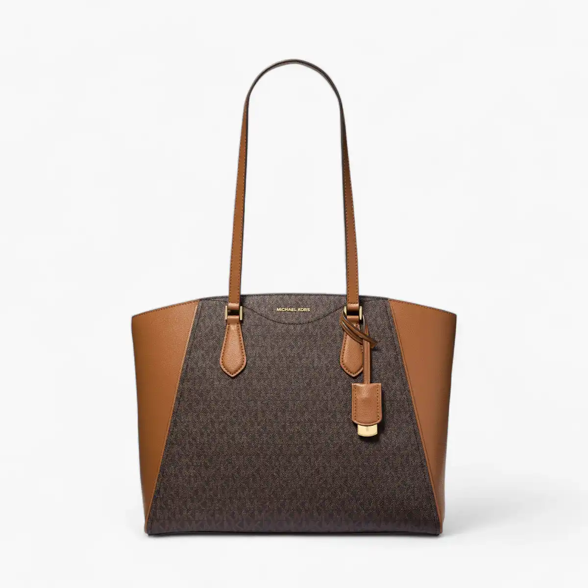 Taryn Large Signature Logo And Leather Tote Bag