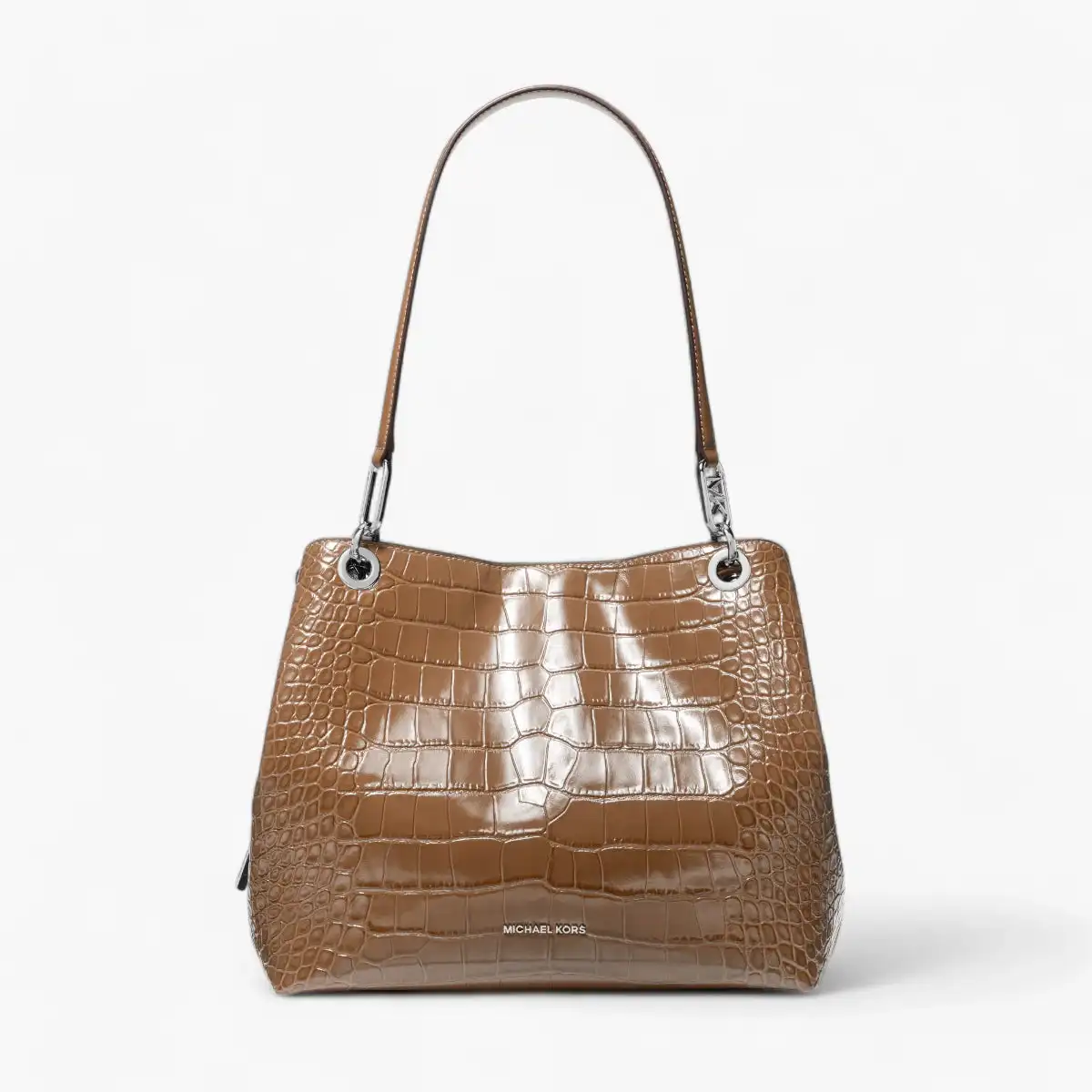 Kensington Large Crocodile Embossed Leather Tote Bag