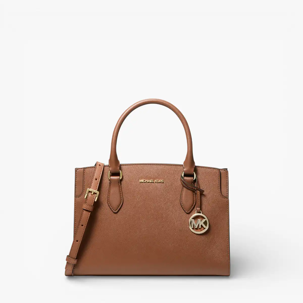 BECCA MEDIUM SAFFIANO LEATHER SATCHEL