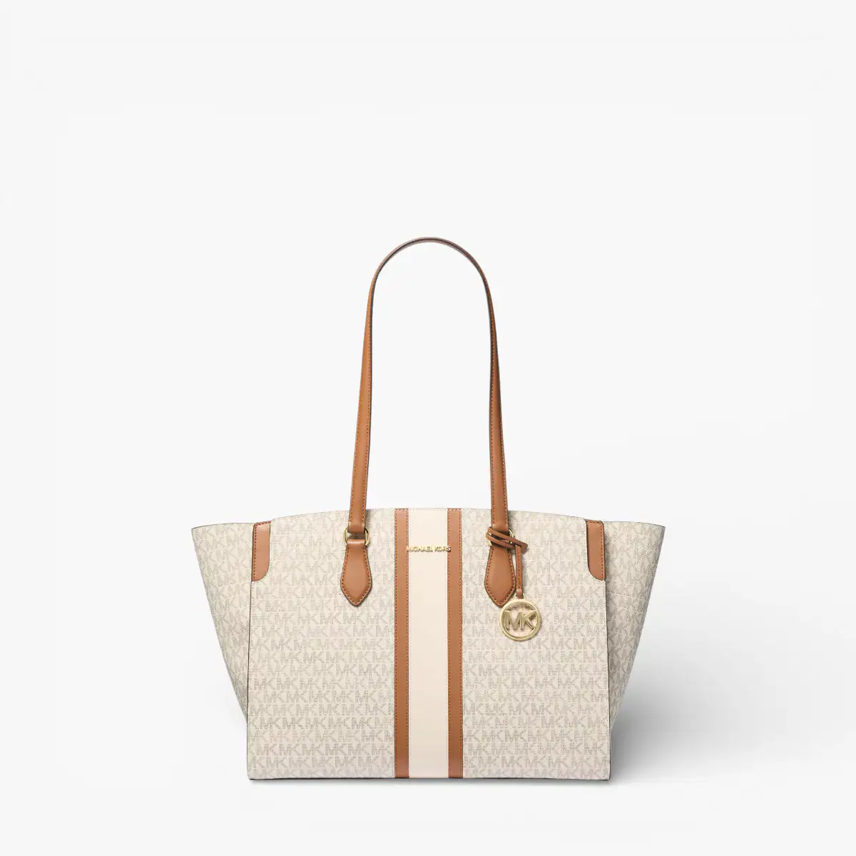 BECCA LARGE STRIPED SIGNATURE LOGO TOTE BAG