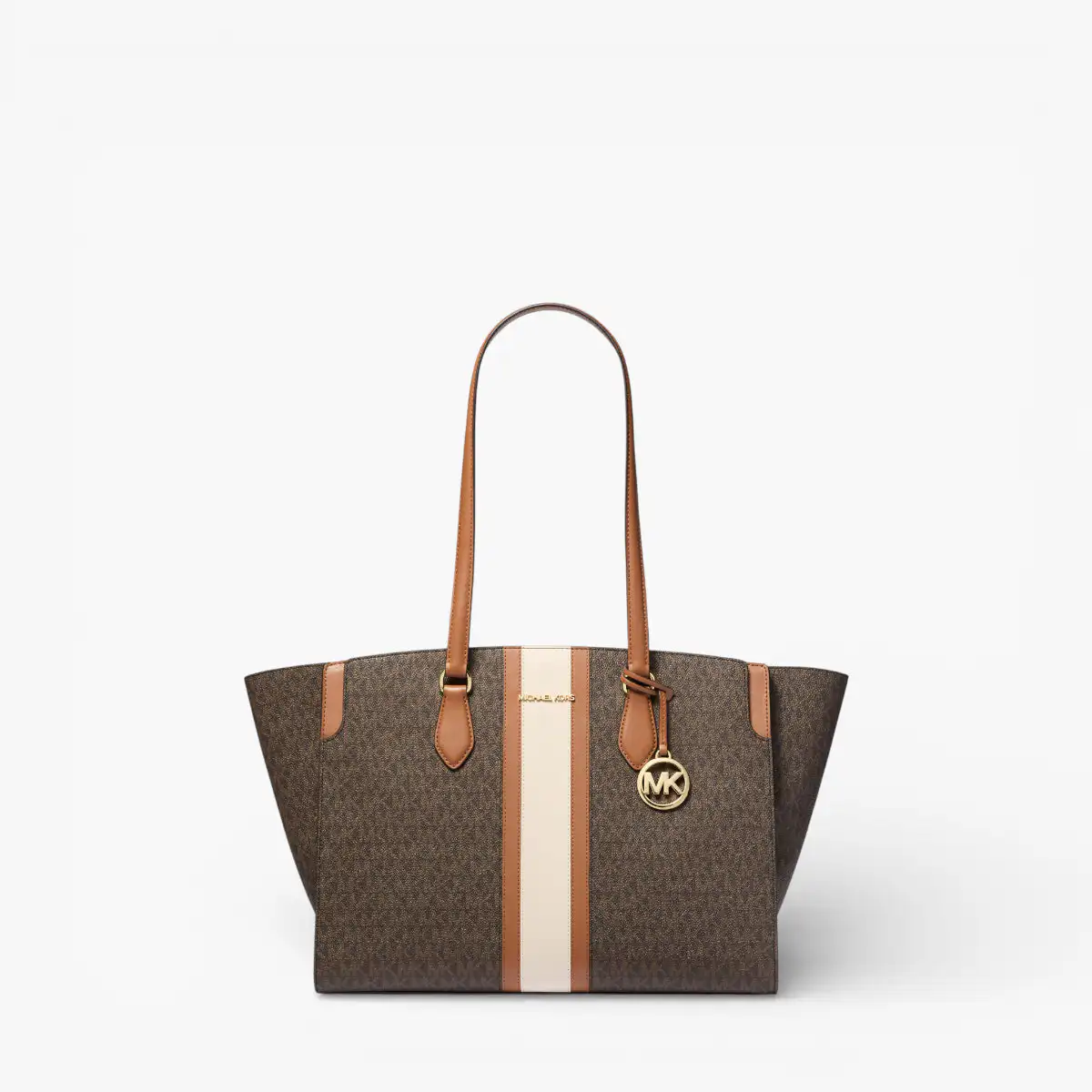 BECCA LARGE STRIPED SIGNATURE LOGO TOTE BAG