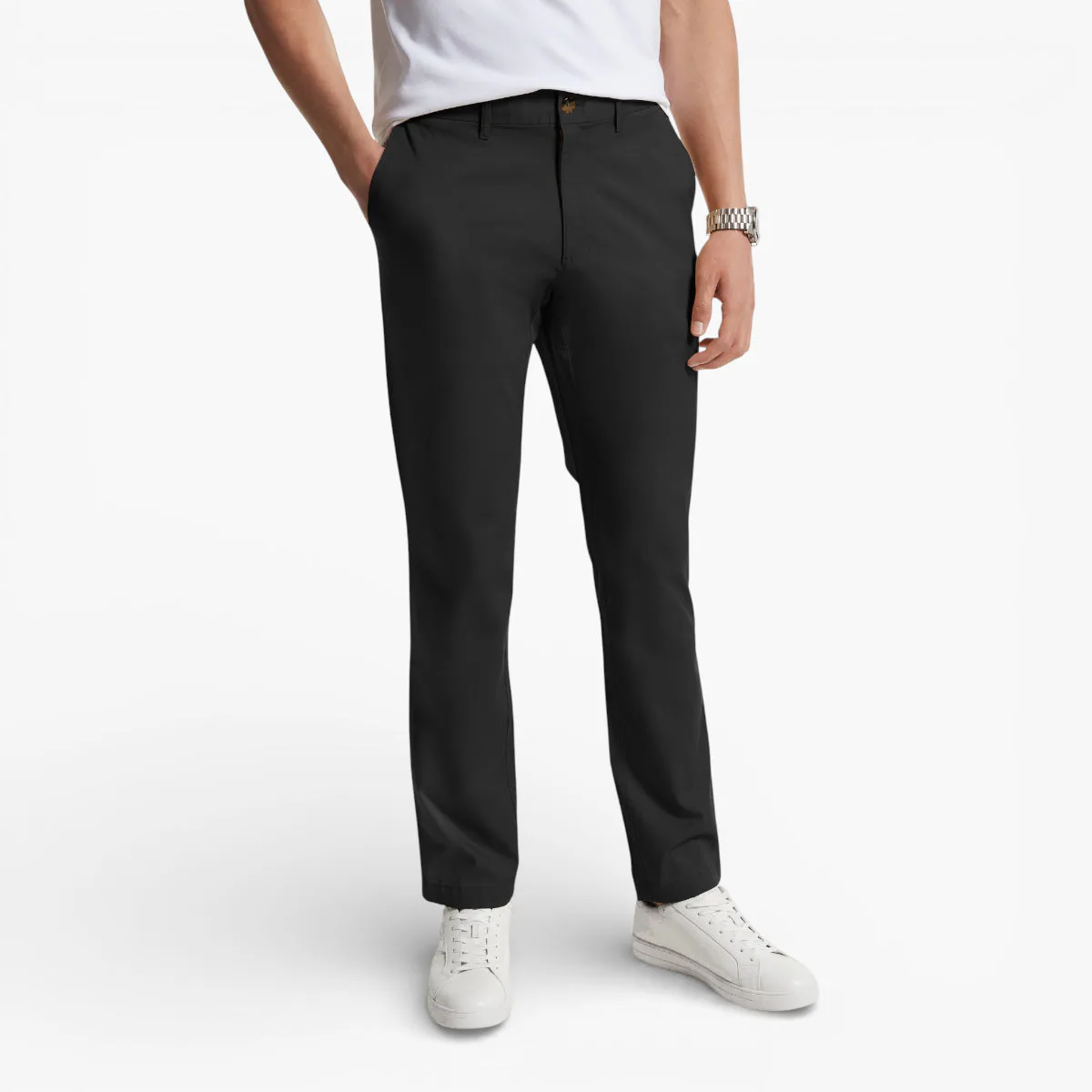 Slim-Fit Cotton Blend Chino Pants