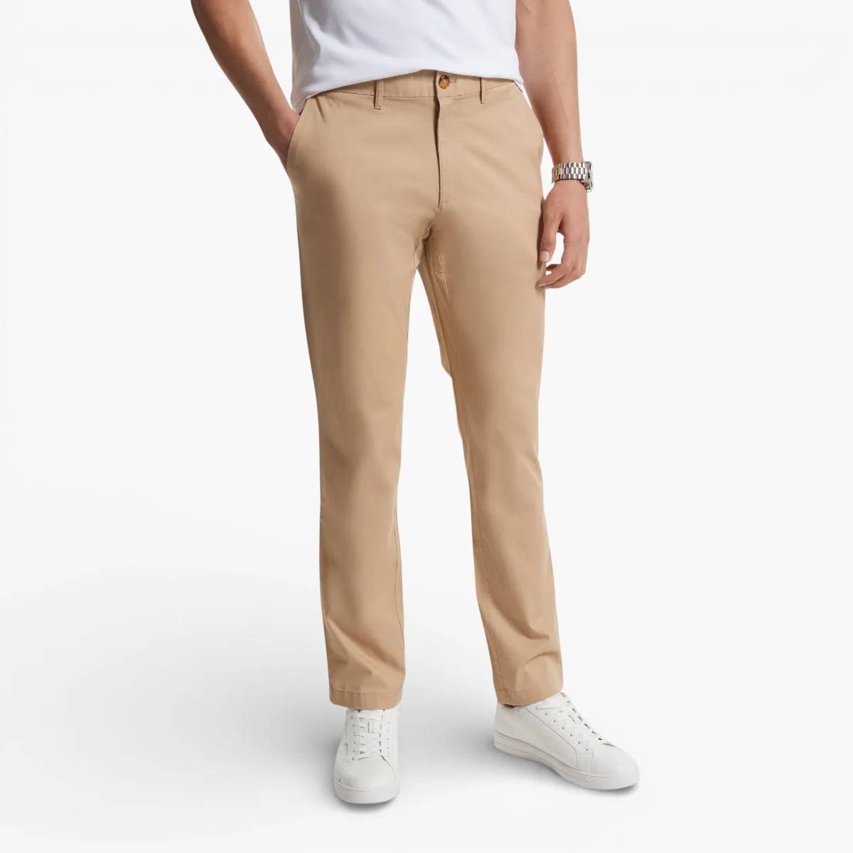 Slim-Fit Cotton Blend Chino Pants
