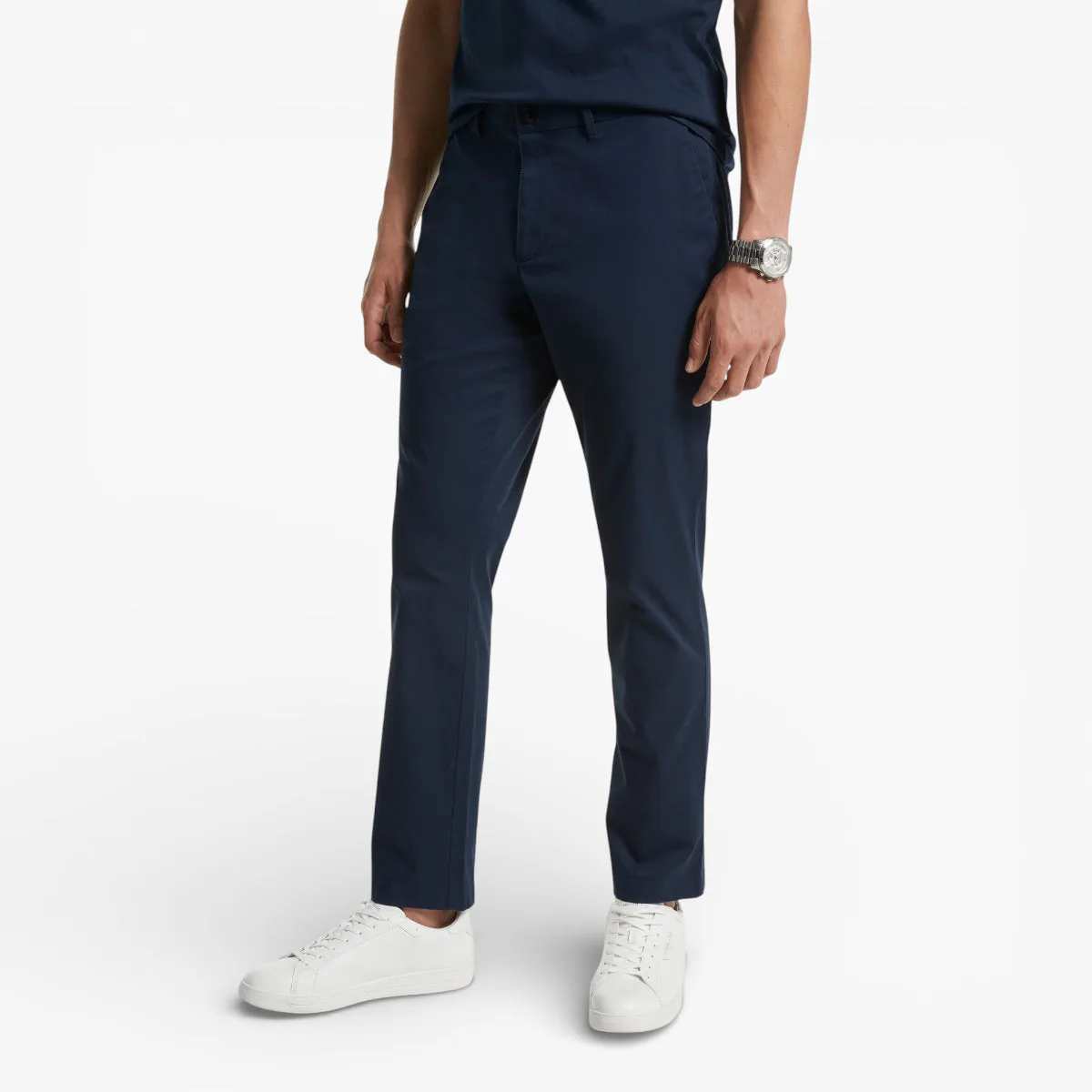 SLIM-FIT COTTON BLEND CHINO PANTS