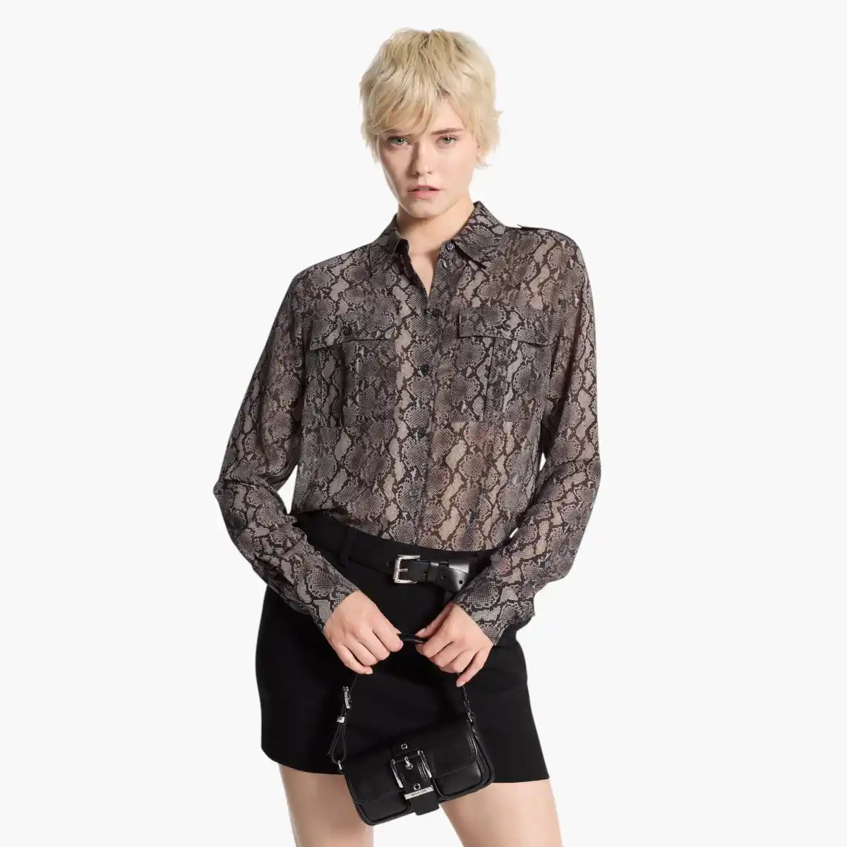 Snake Print Georgette Blouse