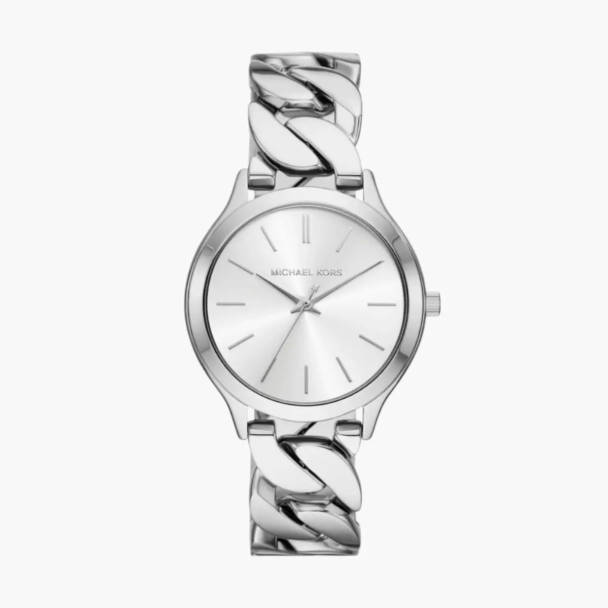 Slim Runway Silver-Tone Curb-Link Watch
