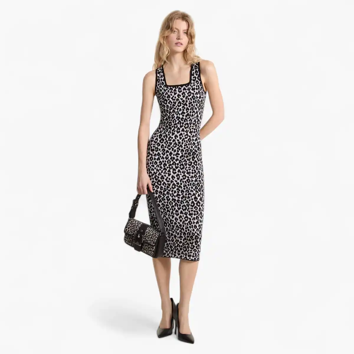 Leopard Jacquard Knit Dress