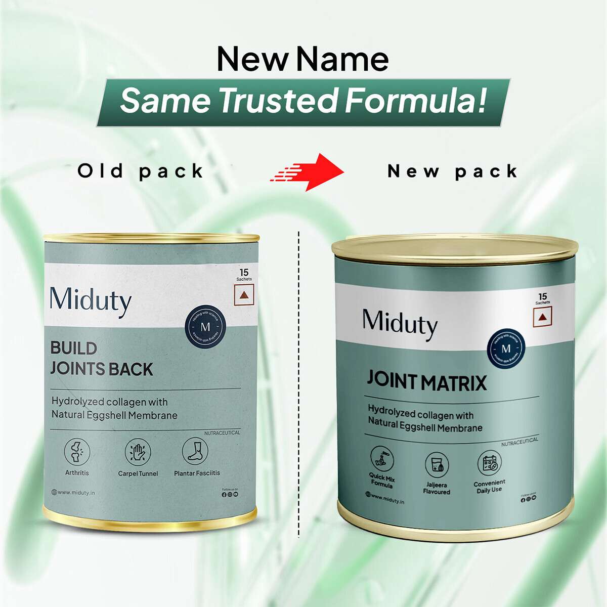 Miduty | Joint Matrix | Glucosamine, Boswellia & Collagen | 15 Sachets