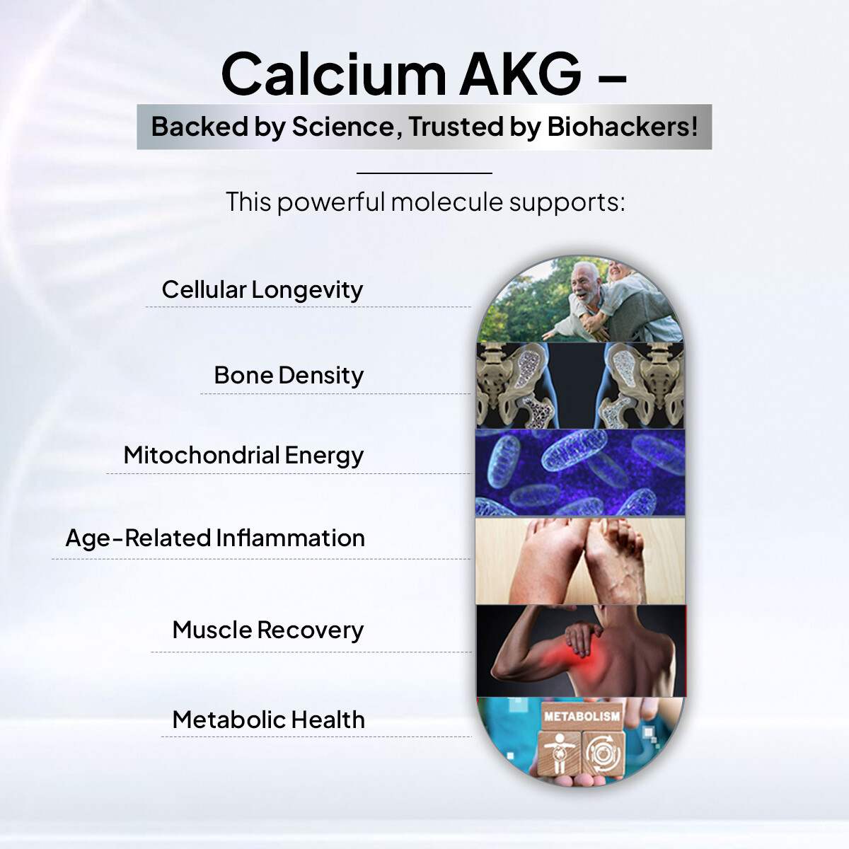 Miduty | Calcium Alpha-KetoGlutarate (Ca-AKG) Energy | 60 Cap