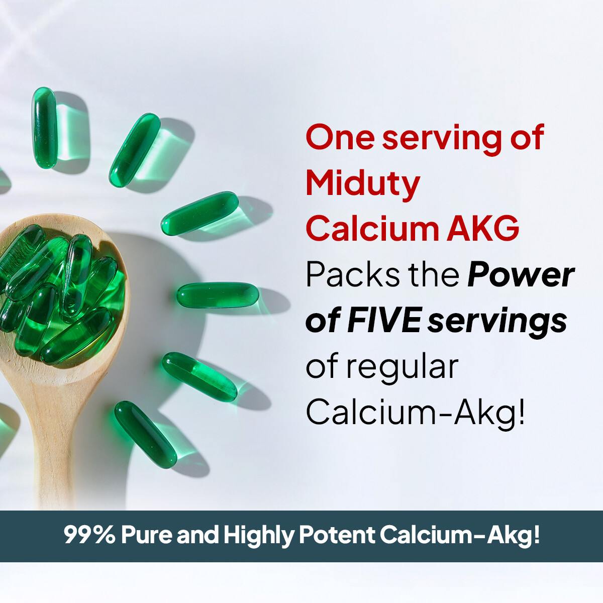 Miduty | Calcium Alpha-KetoGlutarate (Ca-AKG) Energy | 60 Cap