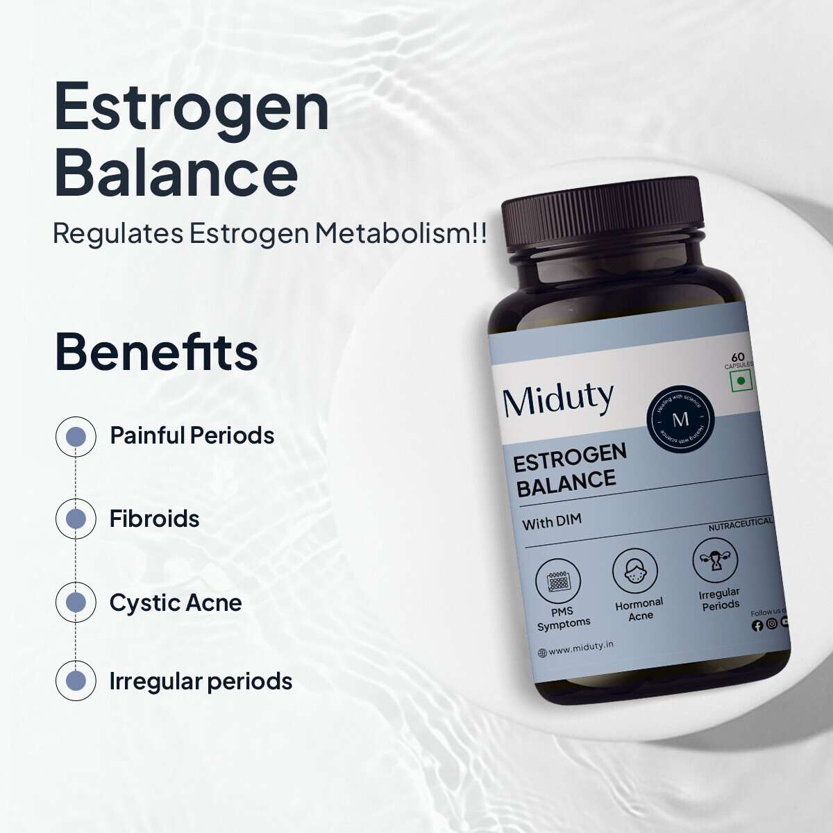 Miduty | Estrogen Balance | DIM - Vitex | 60 Cap