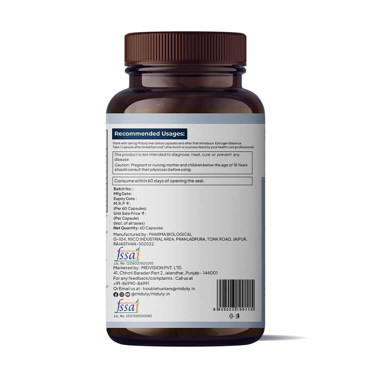 Miduty | Estrogen Balance | DIM - Vitex | 60 Cap