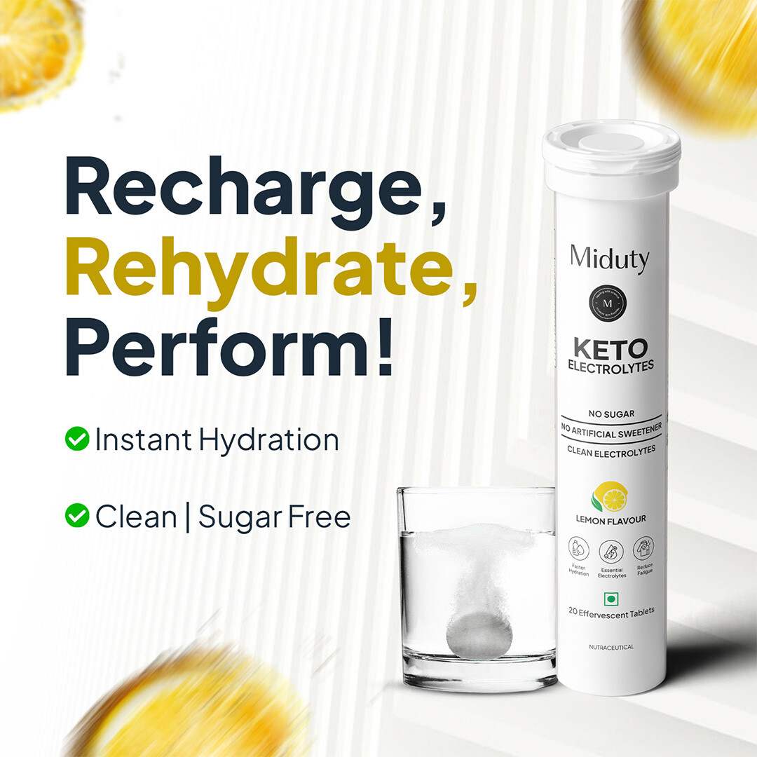 Miduty | Keto Electrolytes | Hydration-Mineral Balance | 20 Tab