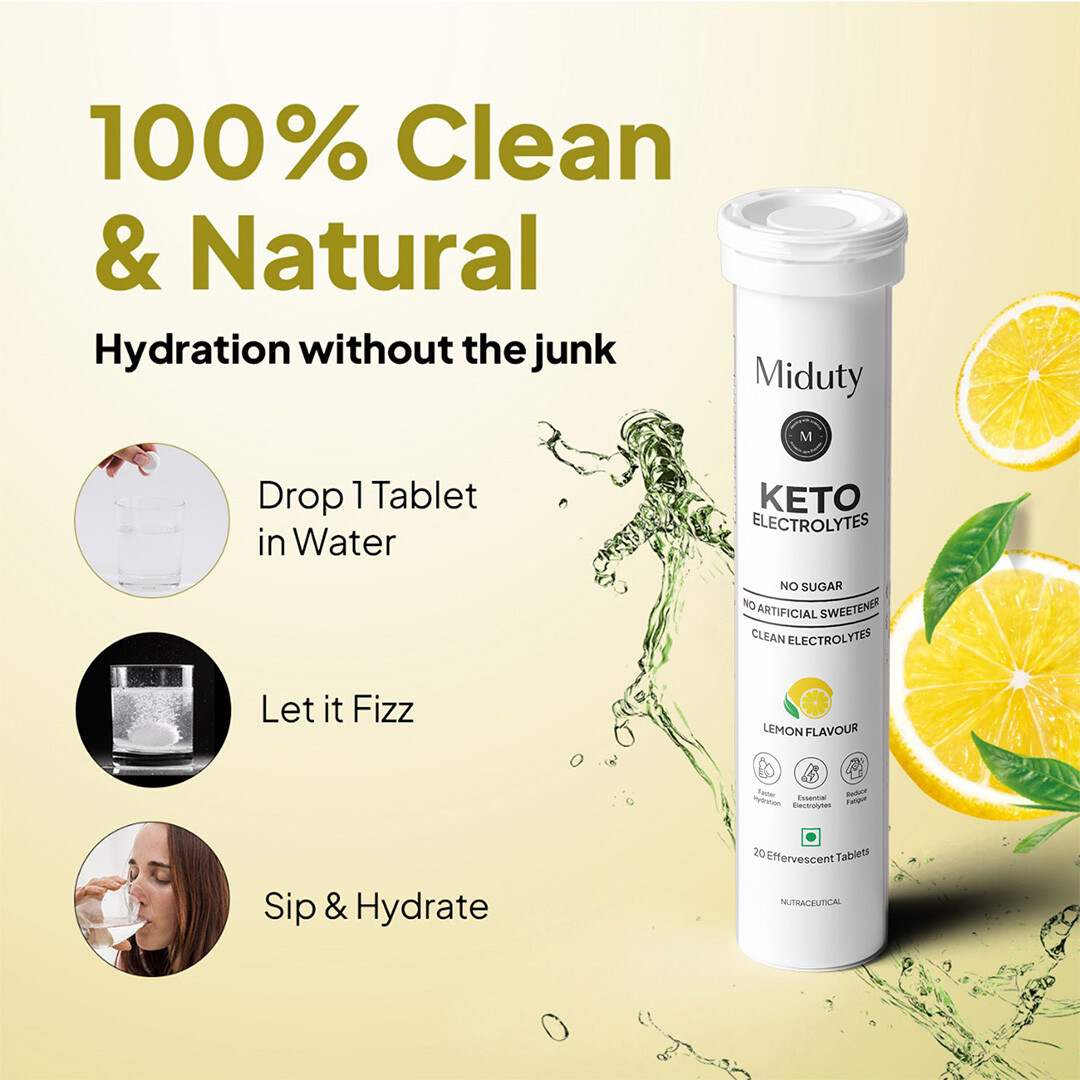 Miduty | Keto Electrolytes | Hydration-Mineral Balance | 20 Tab