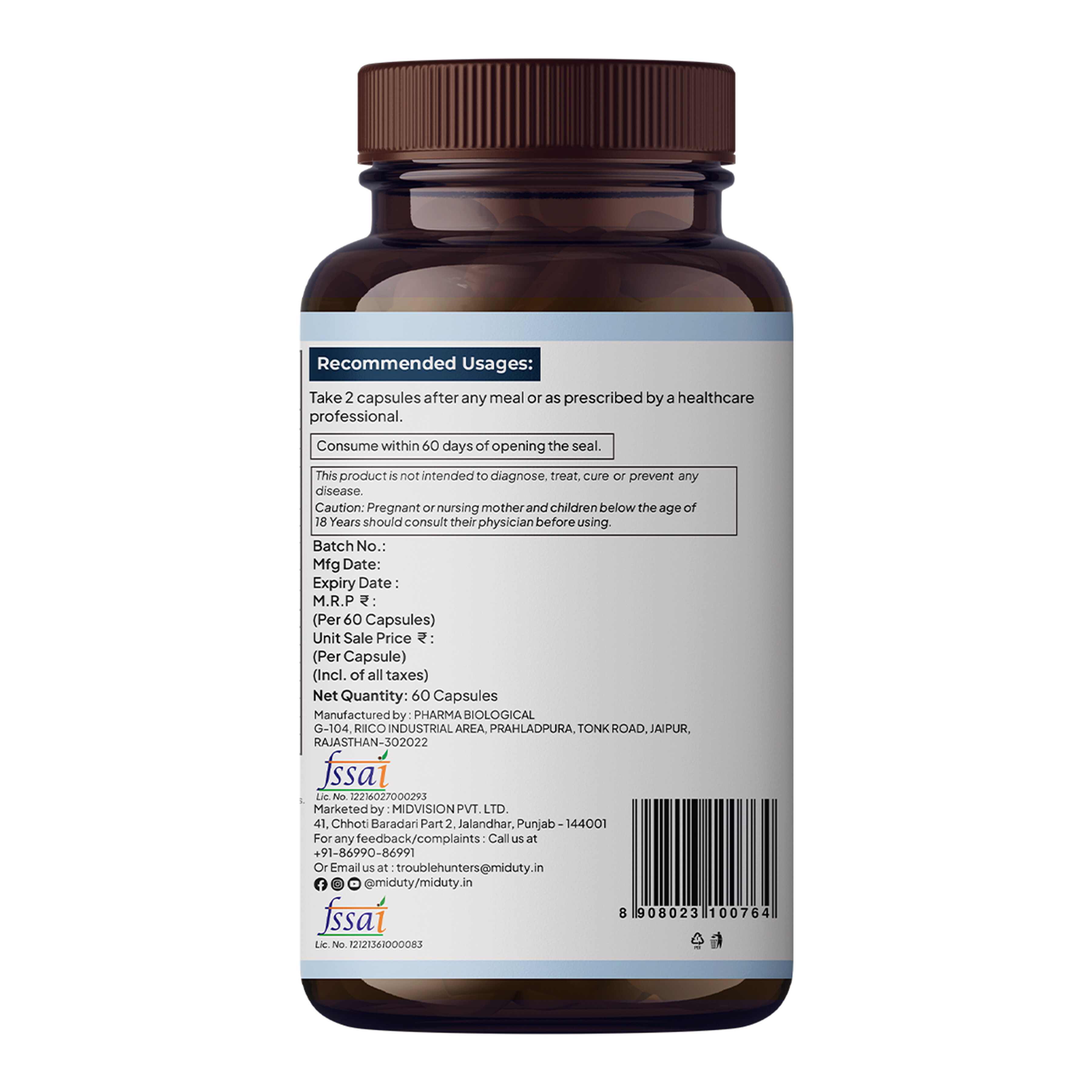 Miduty | Lung Detox | Lung Cleanse Supplement | 60 Cap