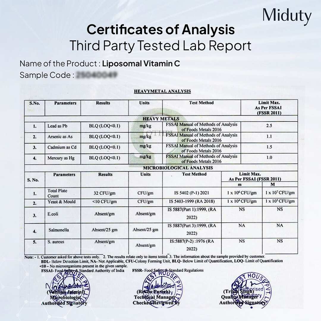 Miduty | Liposomal Vitamin C | Immunity Booster | 90 Cap