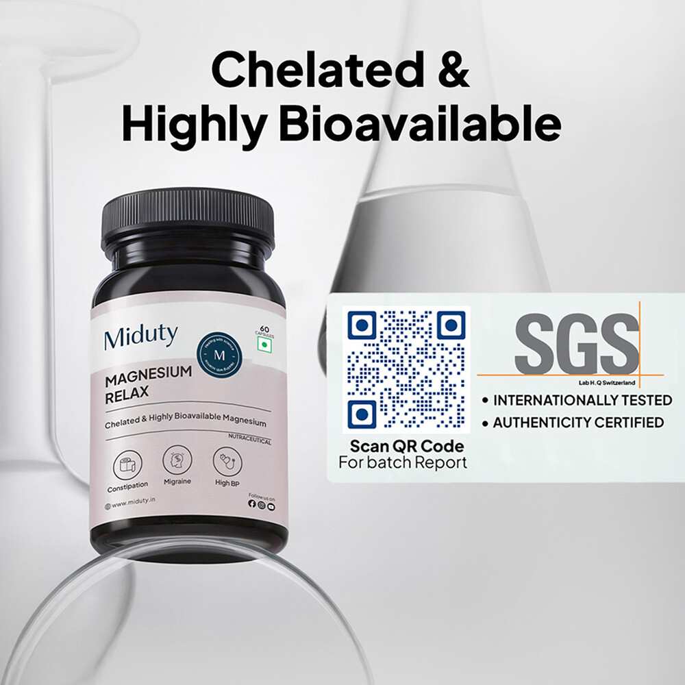 Miduty | Magnesium Relax Chelated | 60 Cap