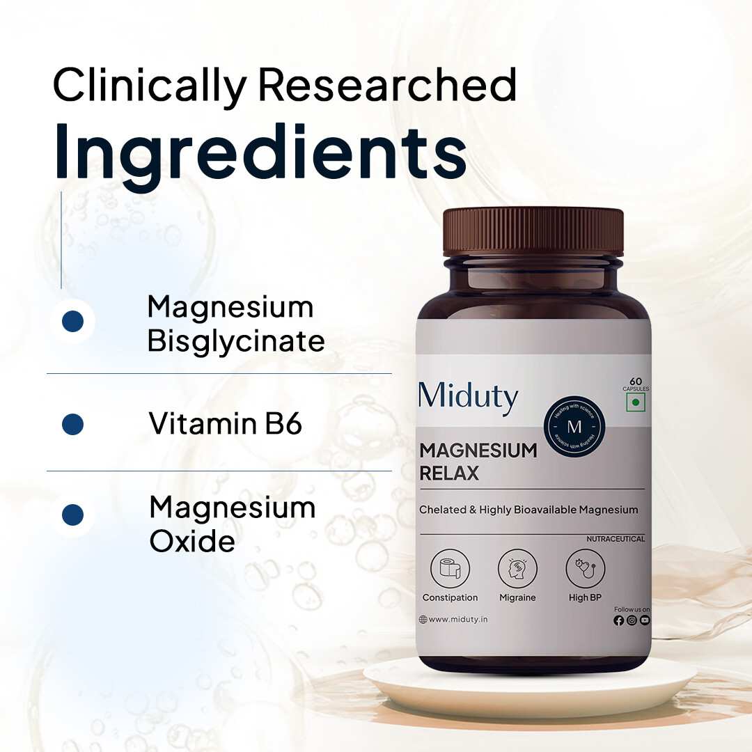 Miduty | Magnesium Relax Chelated | 60 Cap