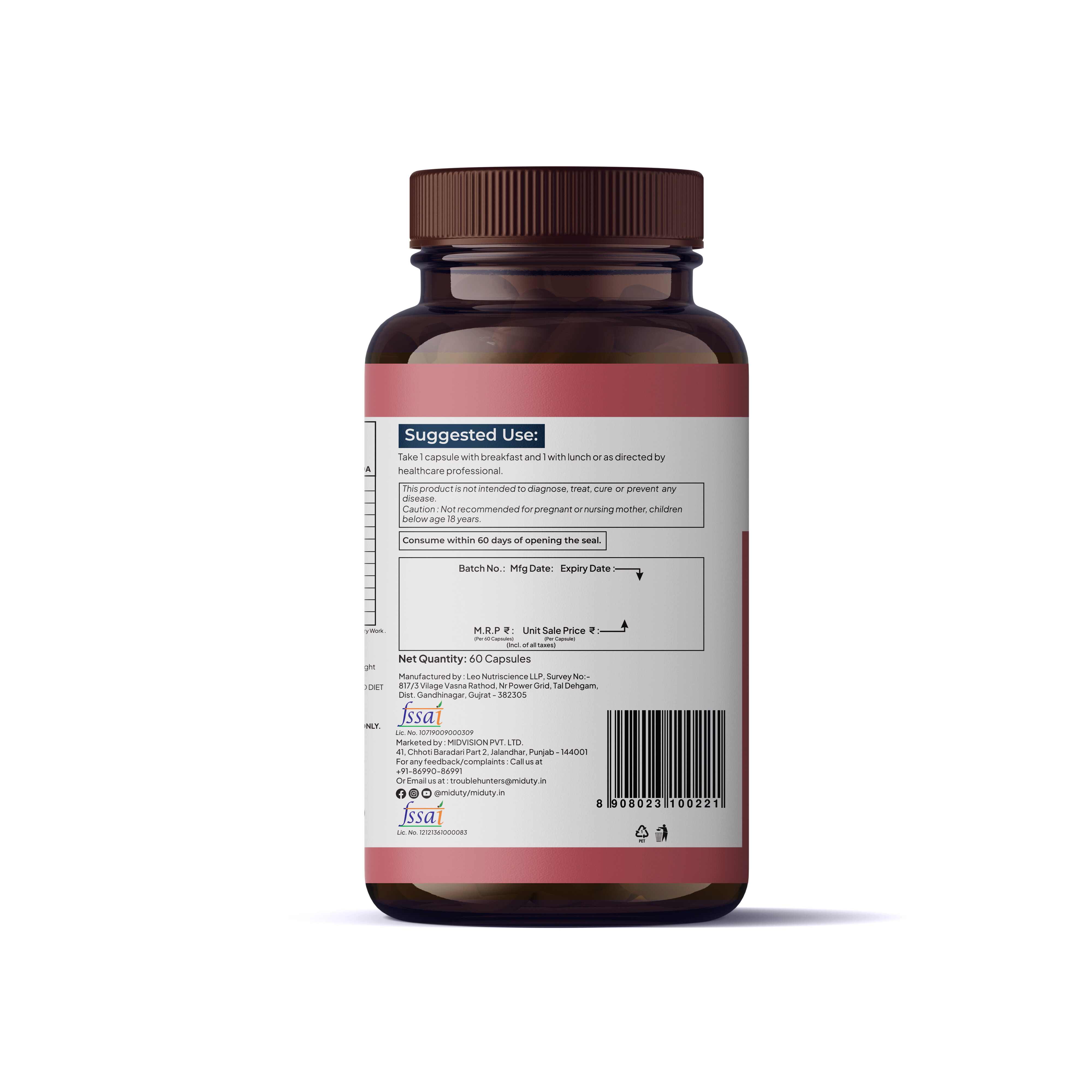 Miduty | Menopause | Dong Quai | Maca Root | 60 Cap