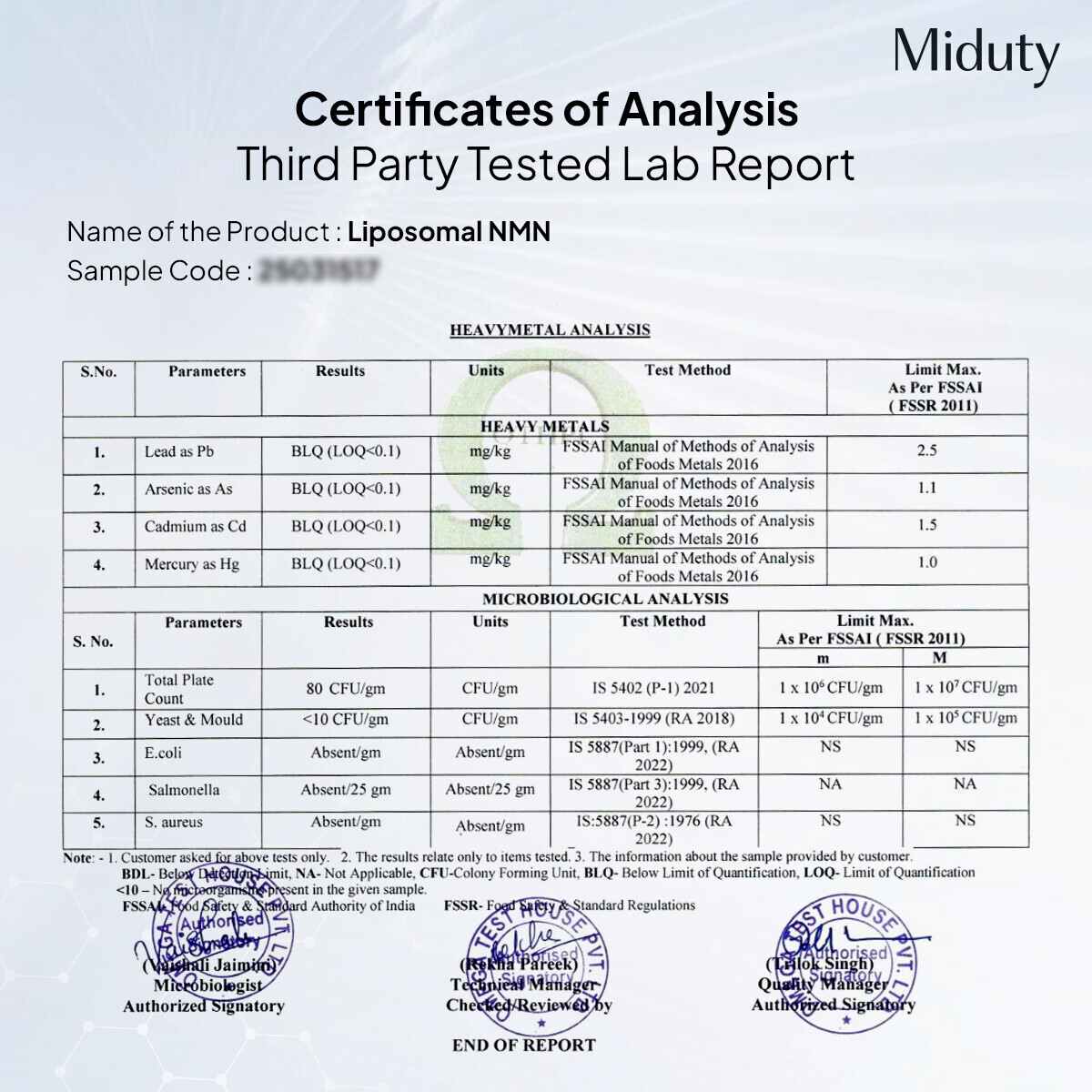 Miduty | Liposomal | NMN 85% | Cellular Energy | Anti Aging NAD+ Booster | 30 Cap