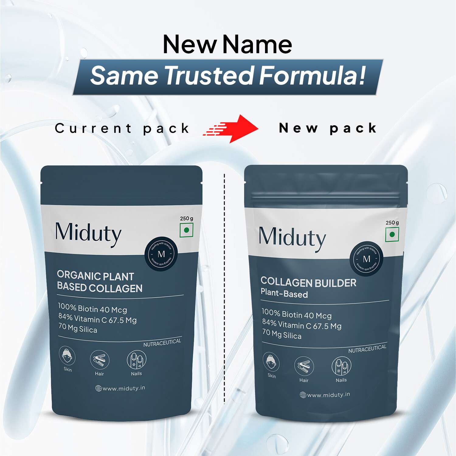 Miduty | Collagen Builder | Plant-Based Powder for Skin, Hair & Nails | 250g