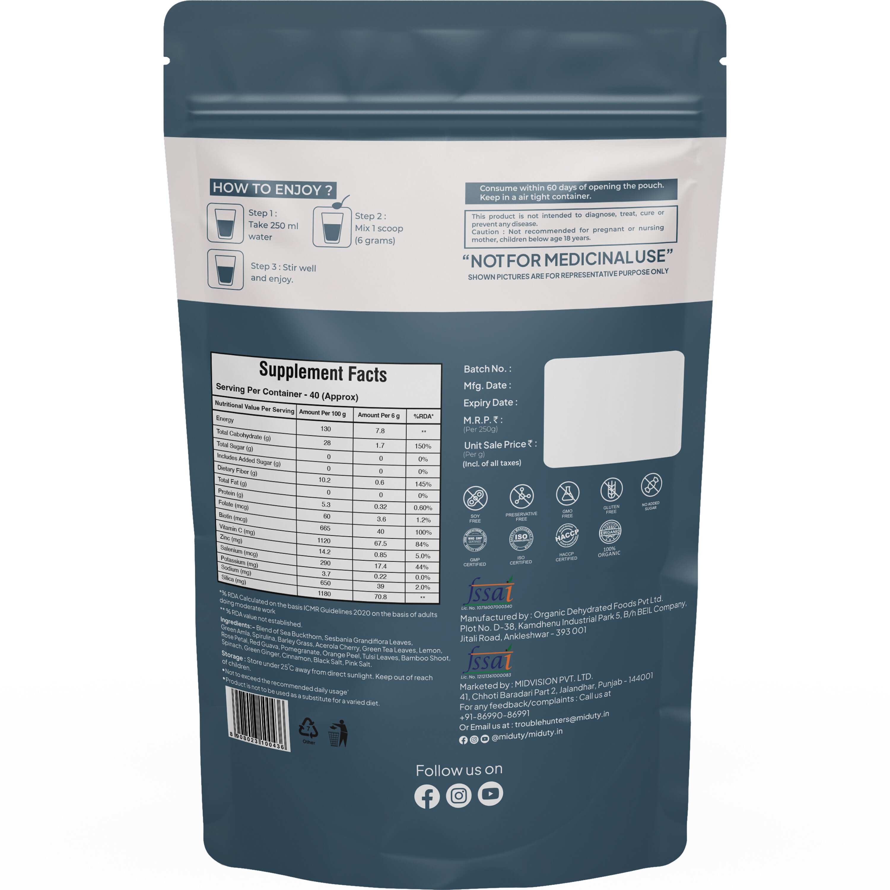 Miduty | Collagen Builder | Plant-Based Powder for Skin, Hair & Nails | 250g