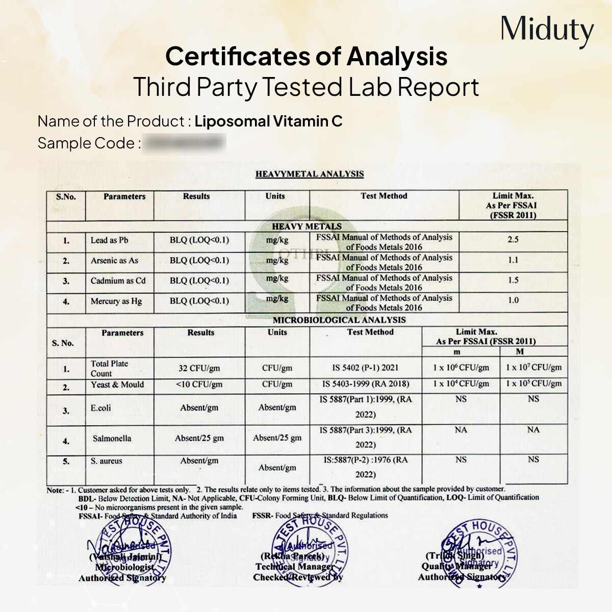Miduty | Liposomal Vitamin C | Immunity Booster | 30 Cap