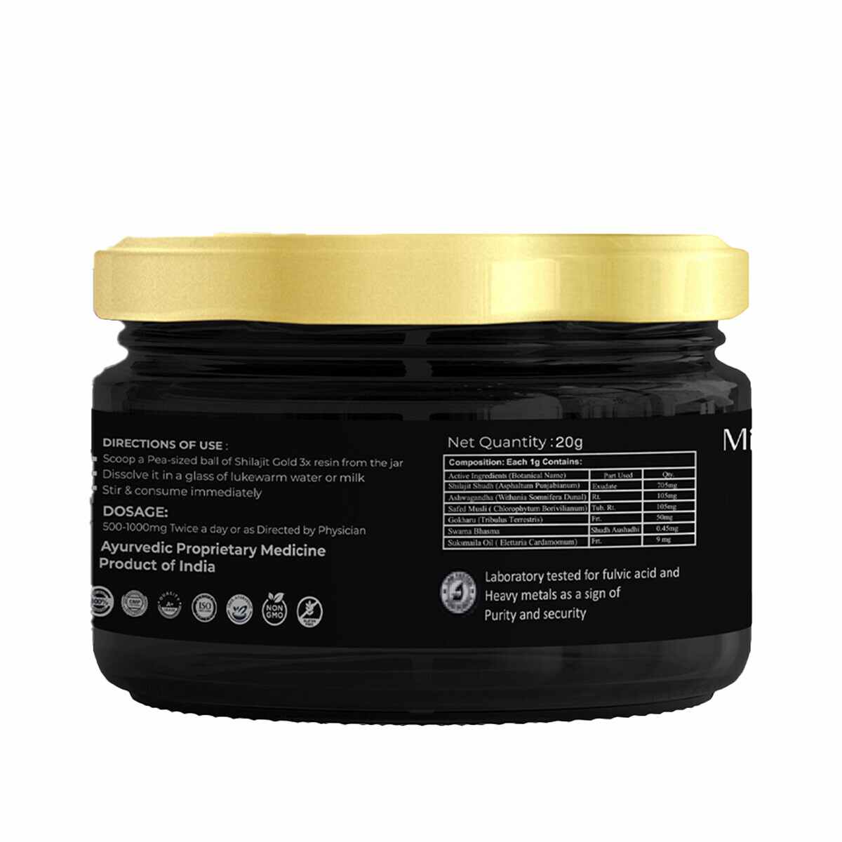 Miduty | Shilajit Gold 3x | Ashwagandha | 20g