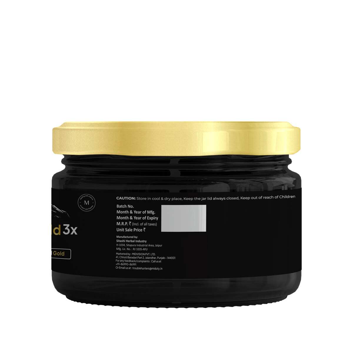 Miduty | Shilajit Gold 3x | Ashwagandha | 20g