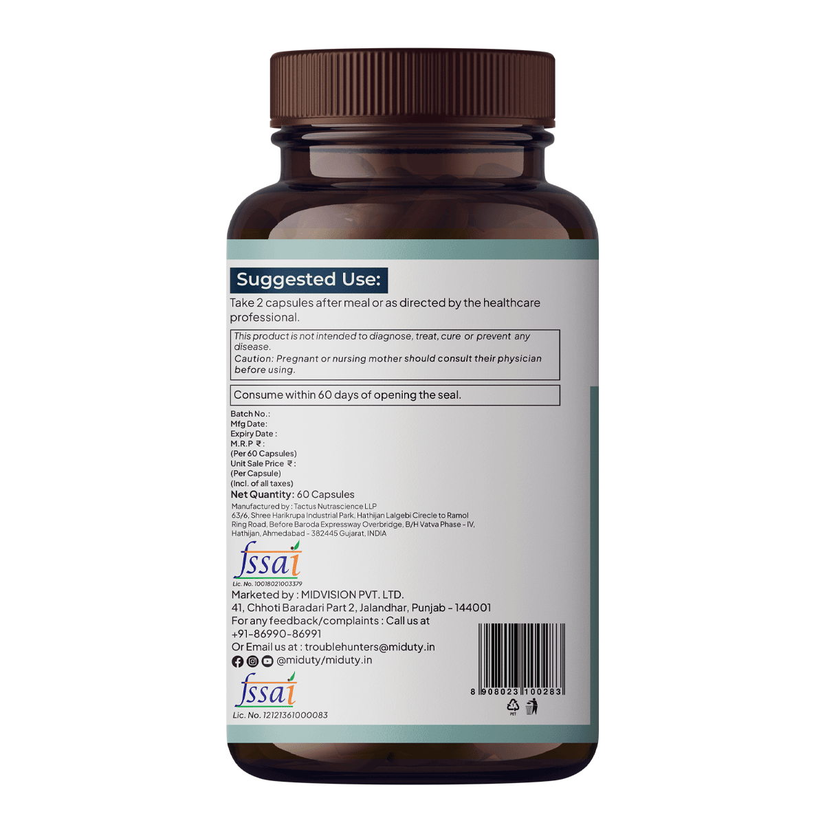 Miduty | Stop Aging-Trans Resveratrol 99% supplement | Green Tea | 30 Cap