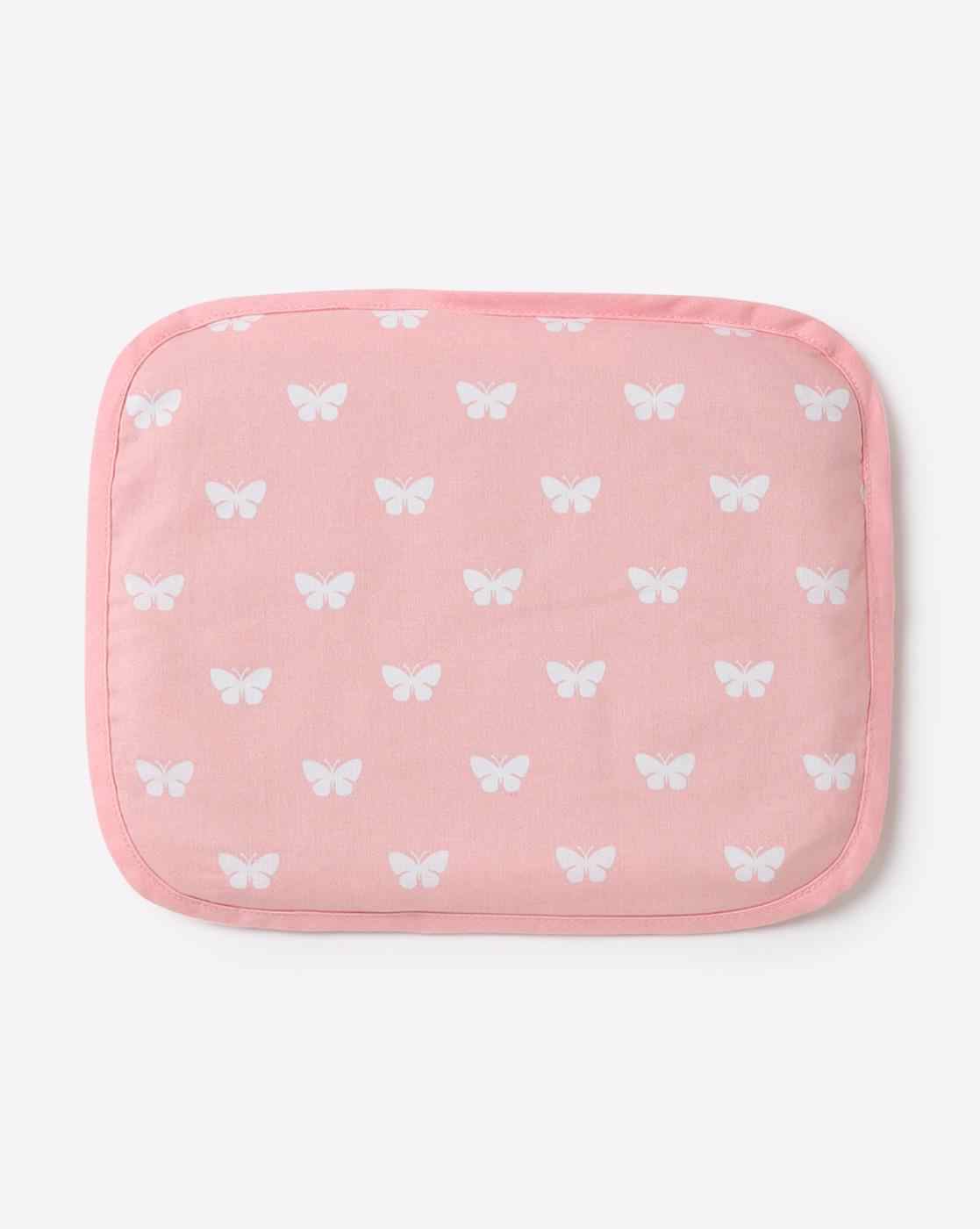 Mila Baby Floral Bloom Butterflies Rai Pillow - Pink