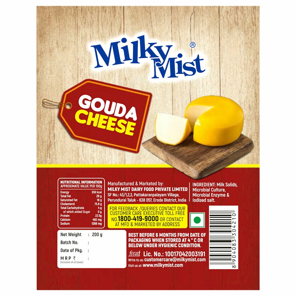 Milky Mist Gouda Cheese 200 G (Pack)