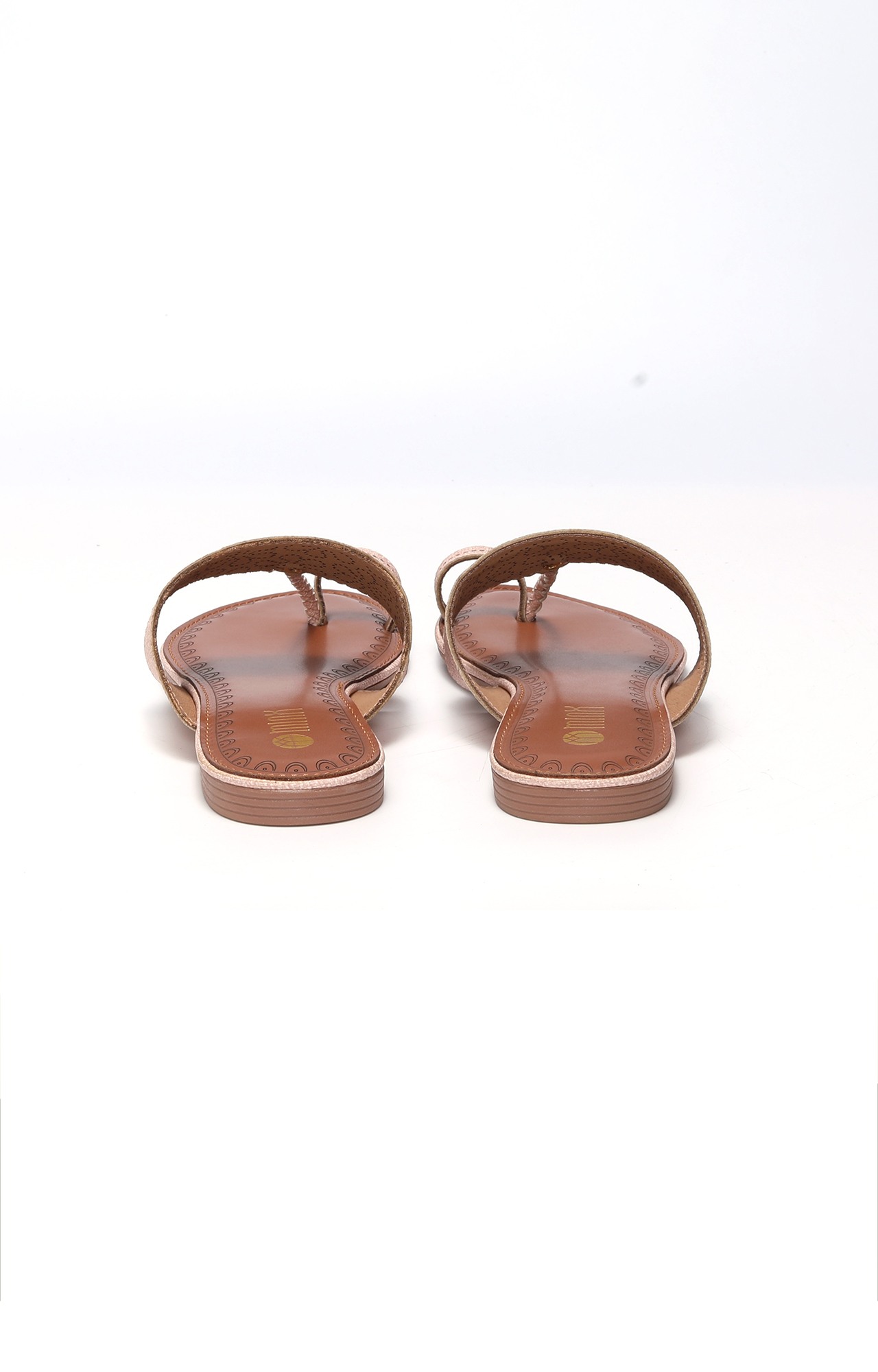 Women Peach Flower Textured Flat Slippers