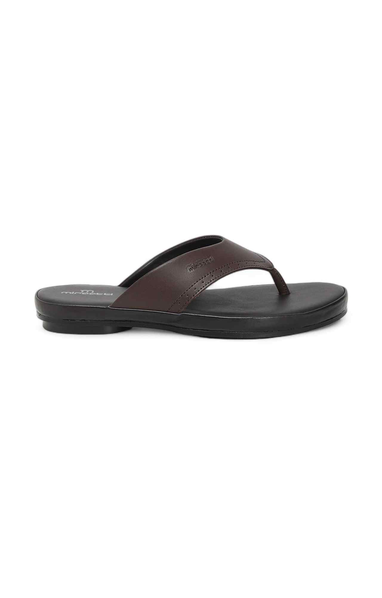 Men Brown Thong Flip-Flops