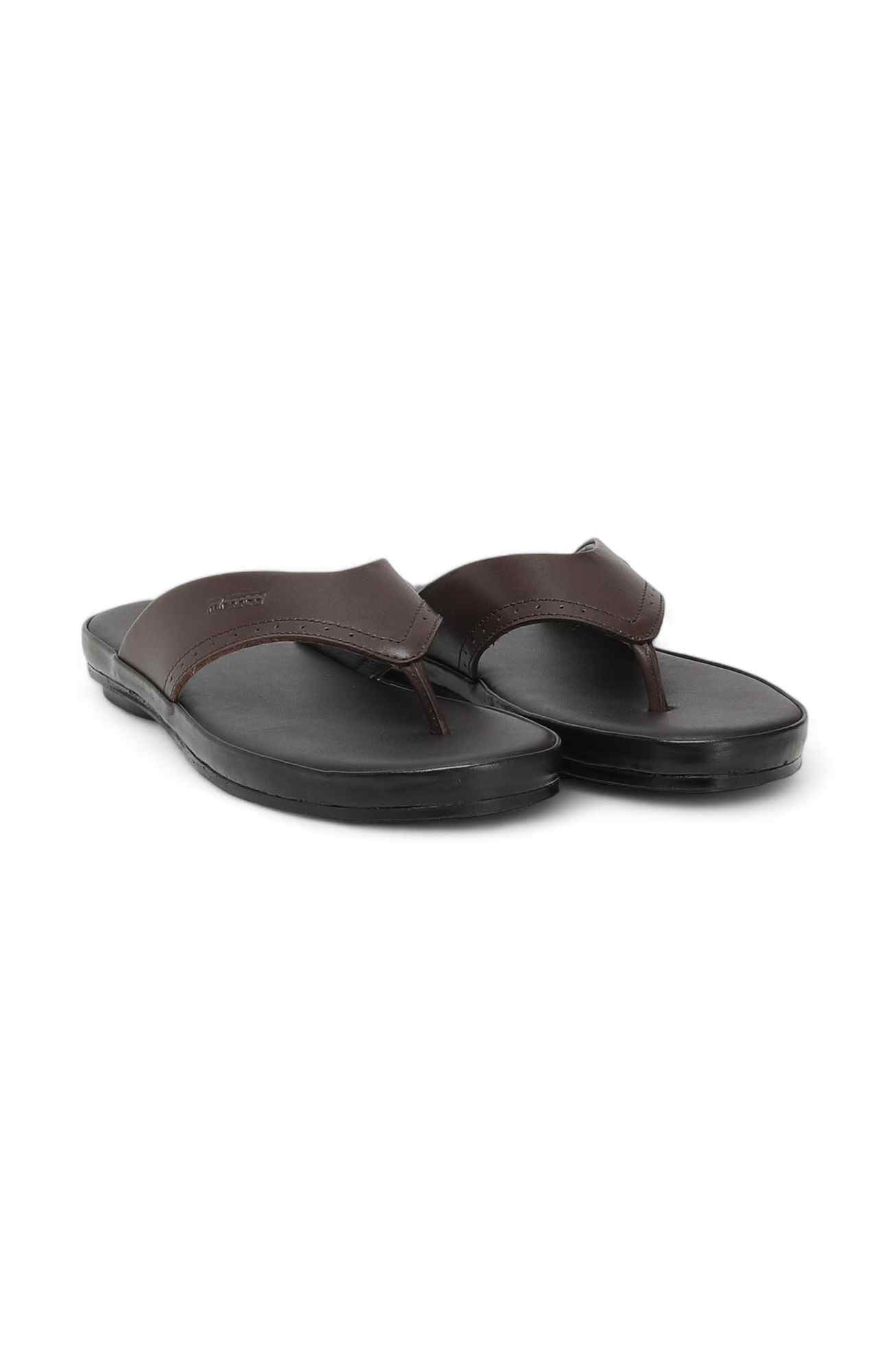 Men Brown Thong Flip-Flops