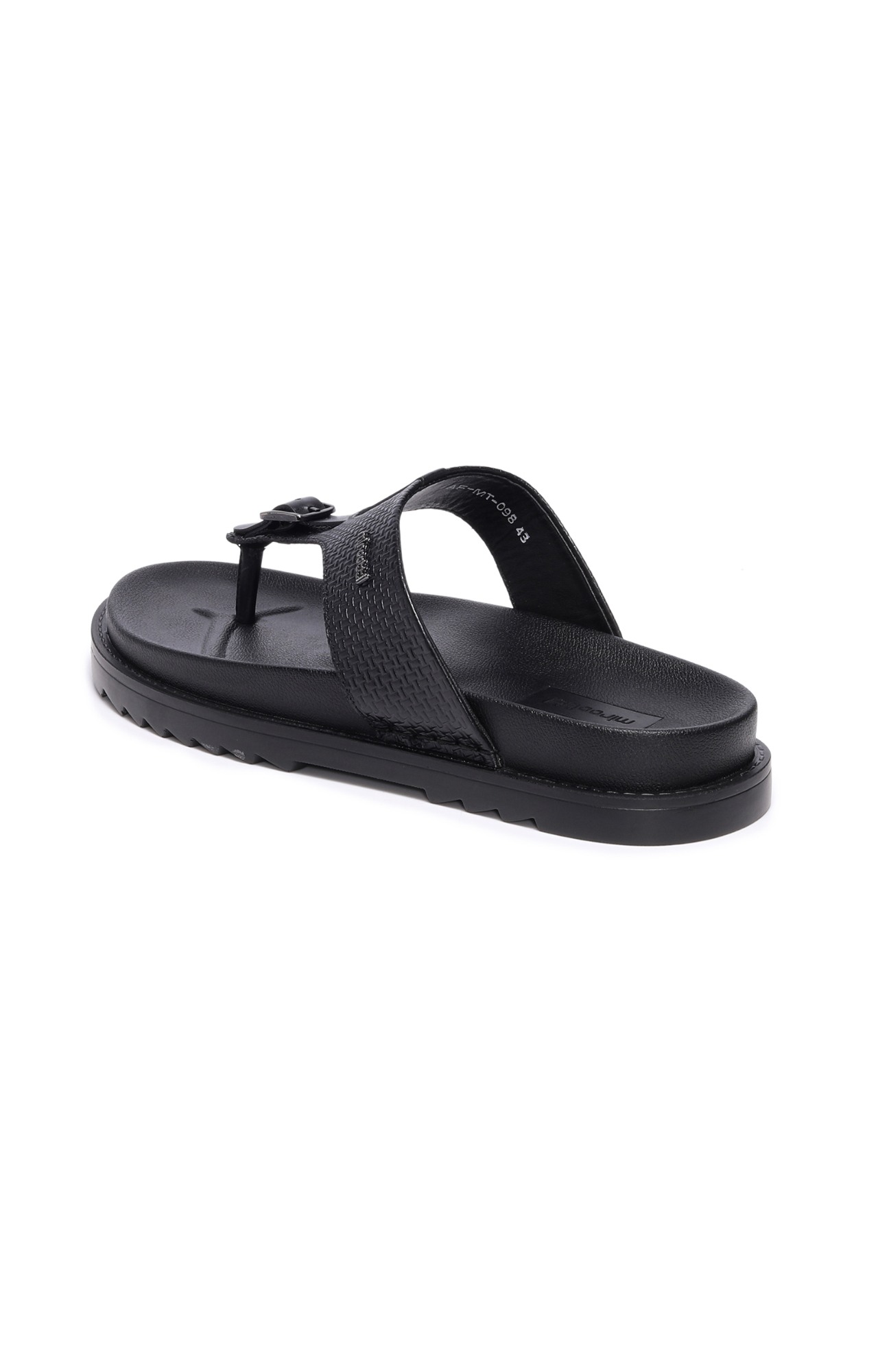 Men Black Comfort Thong Slippers